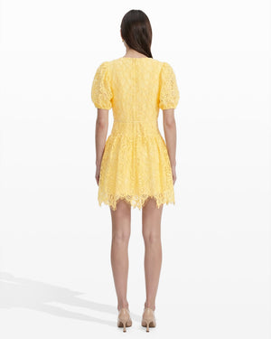 Anne Klein Puff Sleeve Seam Short Dress