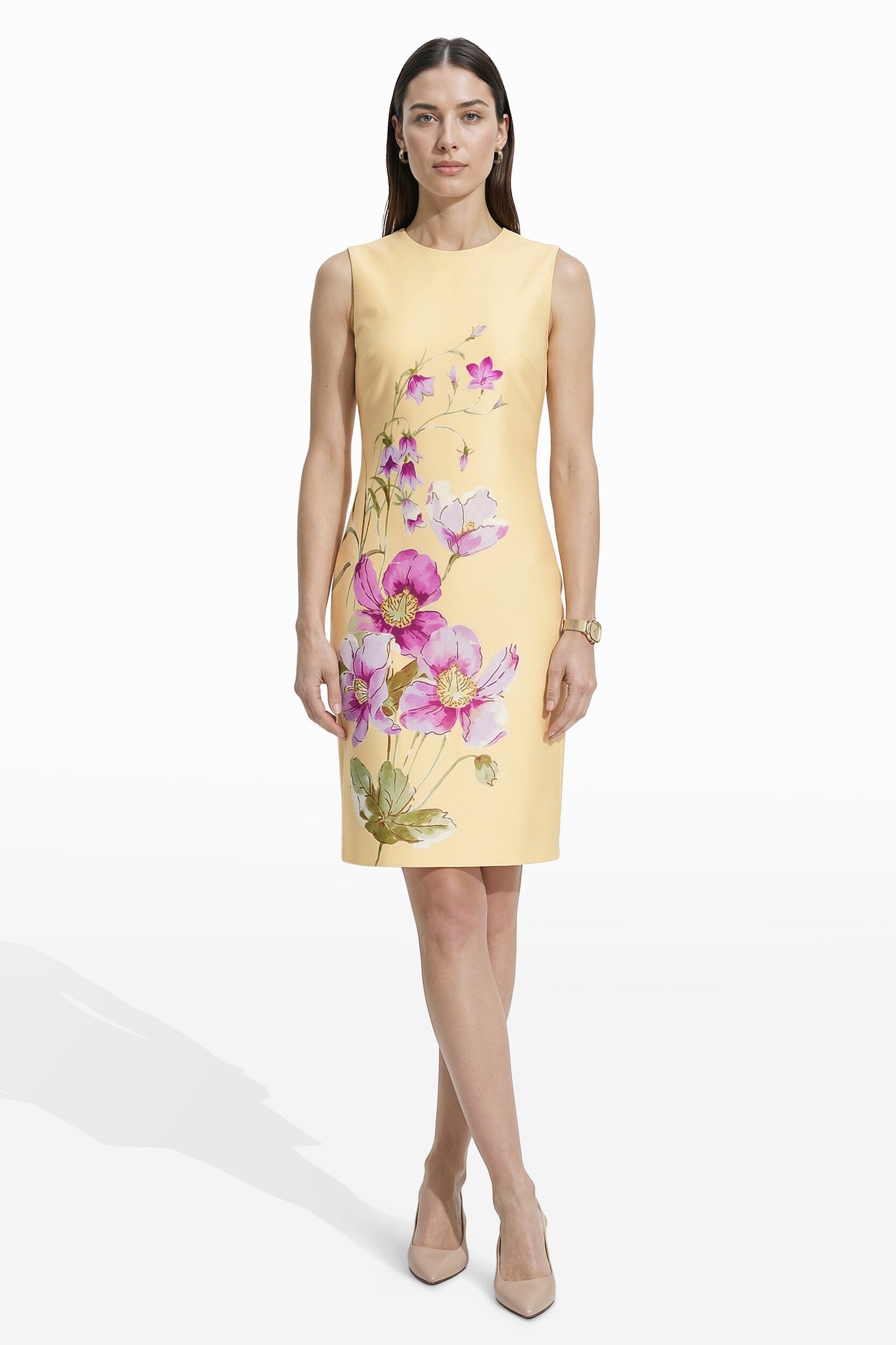 Anne Klein DAFFODIL MULTI Petite Sleeveless Sheath Silhouette Dress