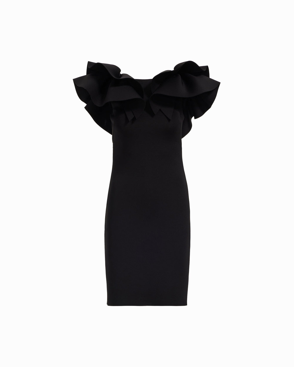 Anne Klein ANNE BLACK Ruffle Detail Shoulder Sheath Dress