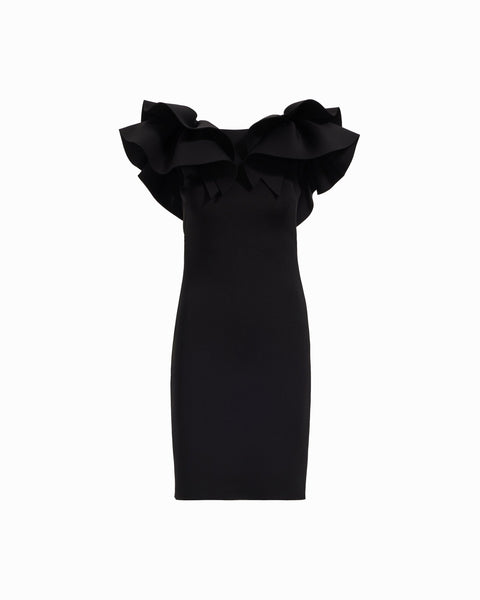 black ruffle shirt dress Ulla Johnson Rhea Shirt Dress With Ruffle Skirt - Noir - 60% Off