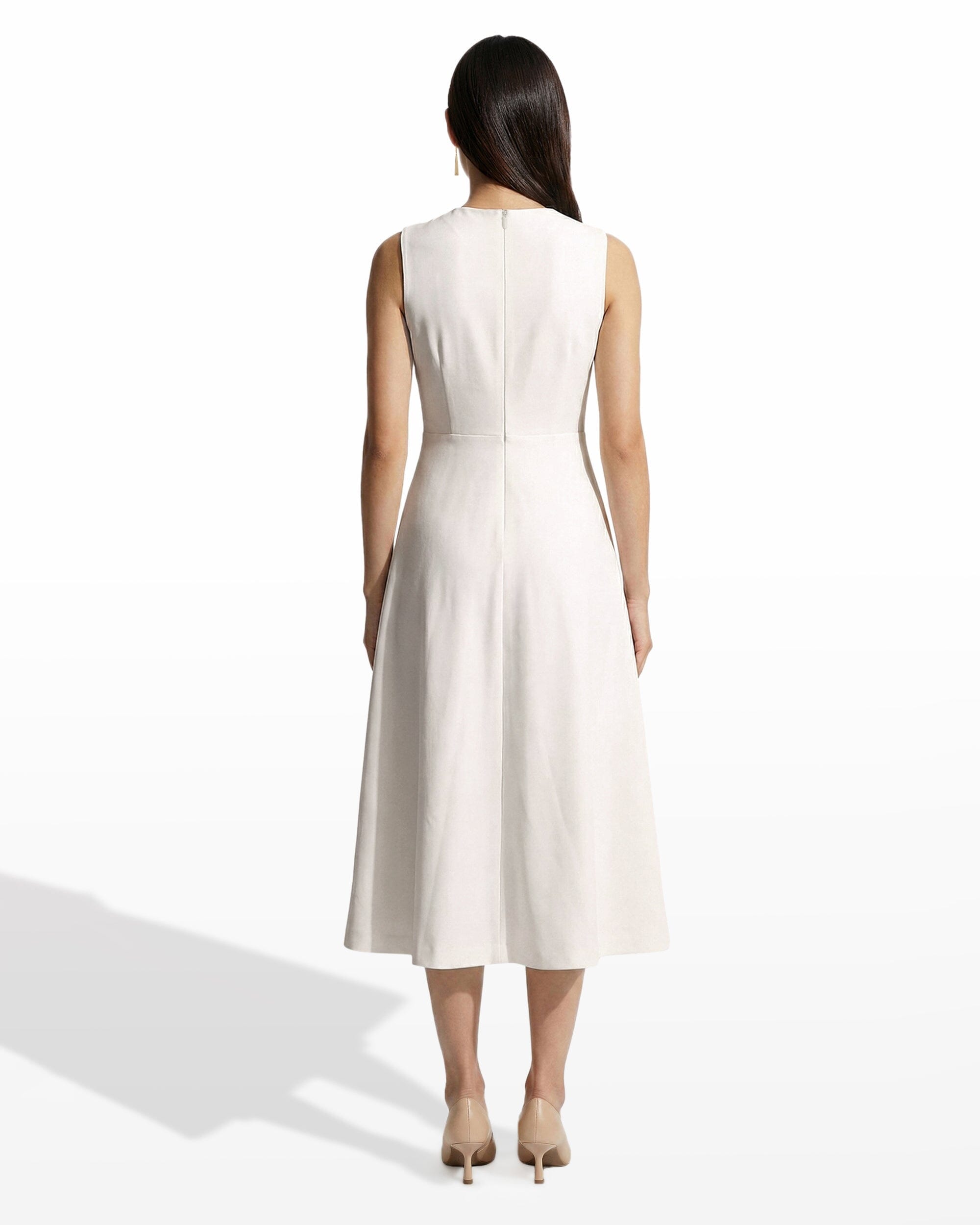 Anne Klein A-Line Silhouette Crew Neck Midi length Dress