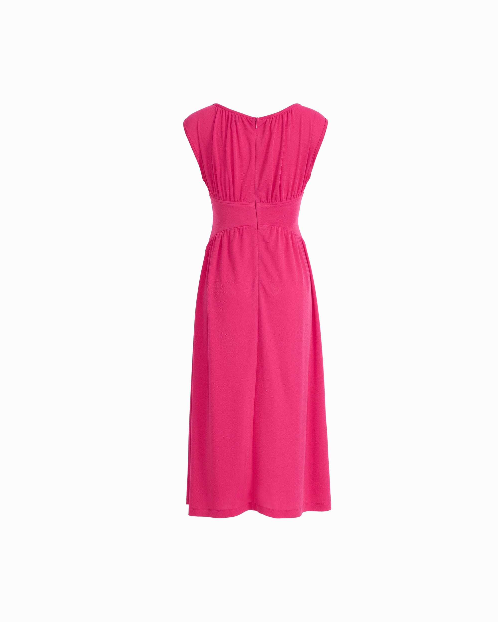 Anne Klein Boat Neckline Shirred Midi Length Dress