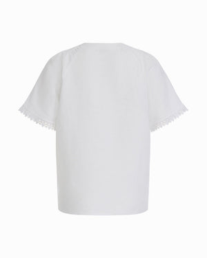 Anne Klein Pleated Neck Raglan Short Sleeve Blouse