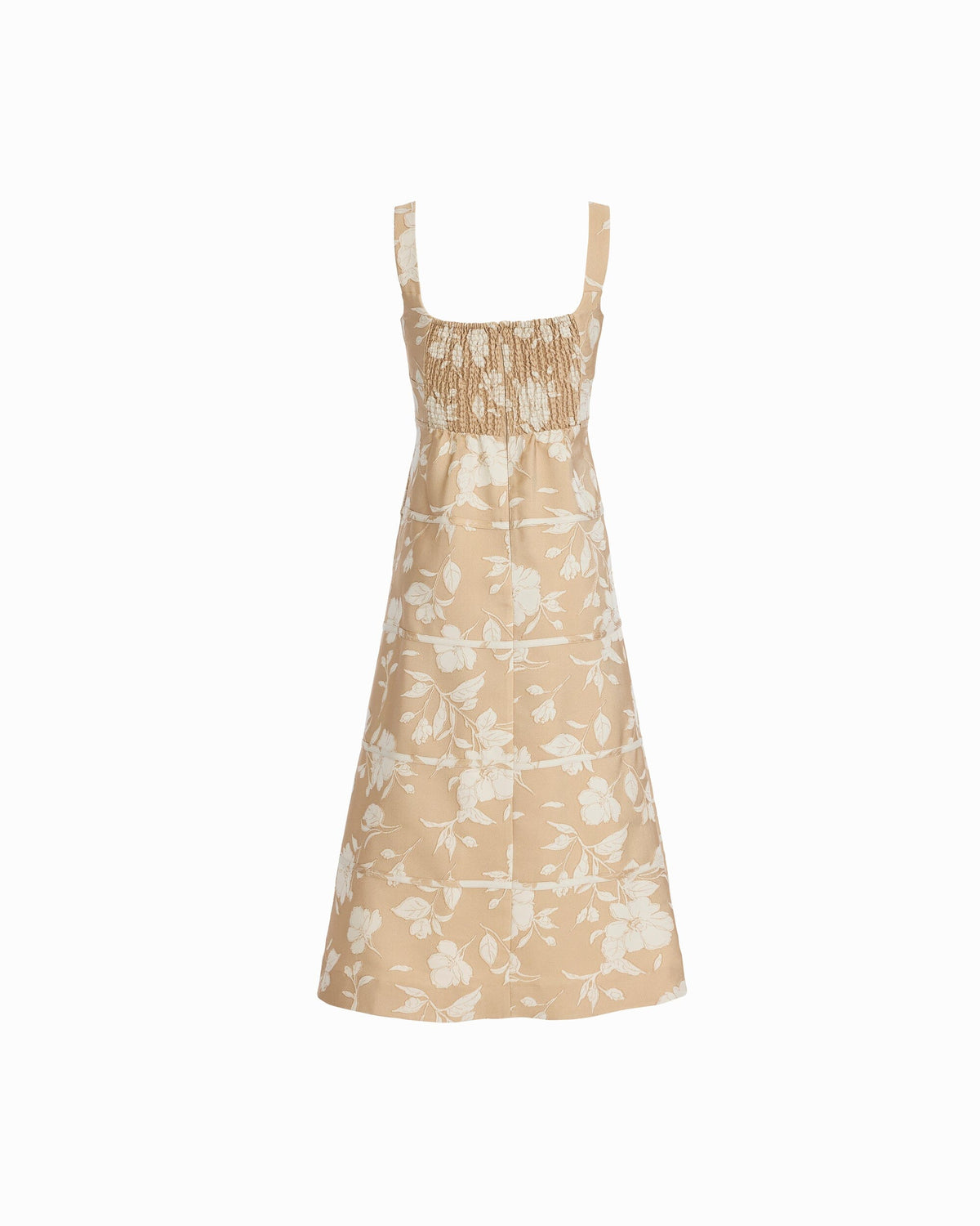 Anne Klein Contrast Cording A-Line Floral Midi Dress
