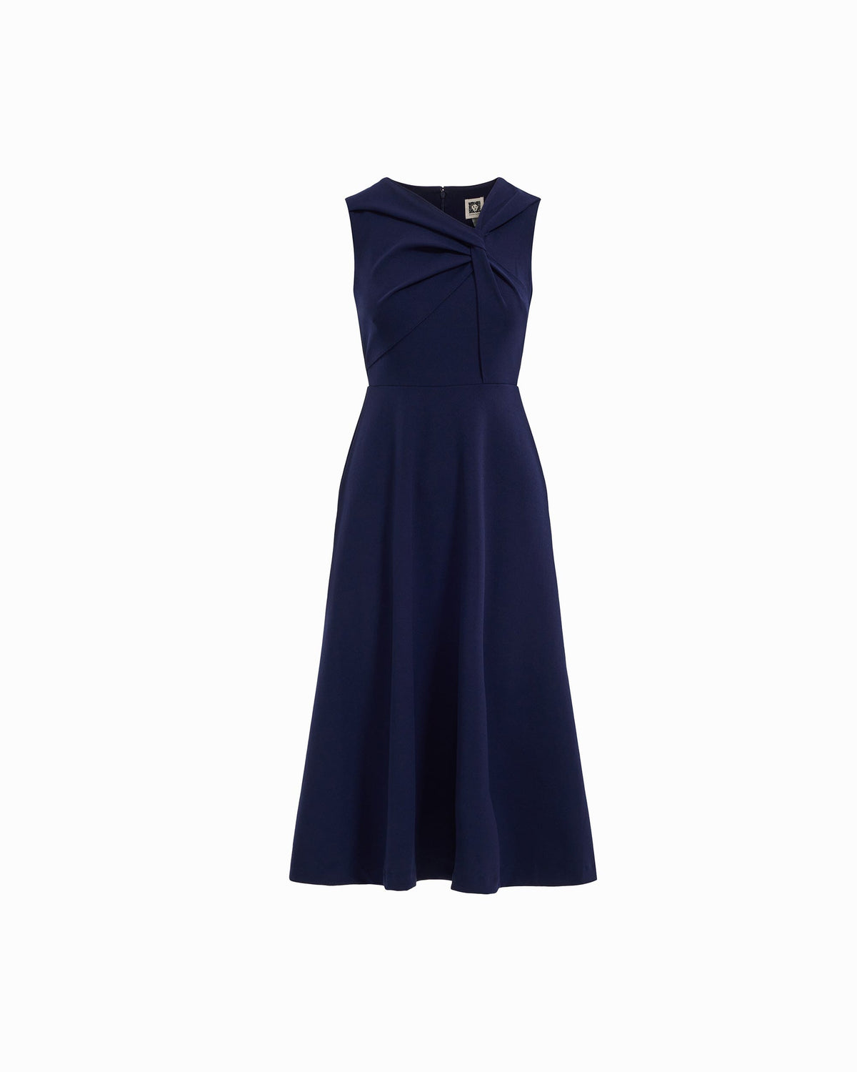 Anne Klein Twist Detail Front A-Line Midi Dress