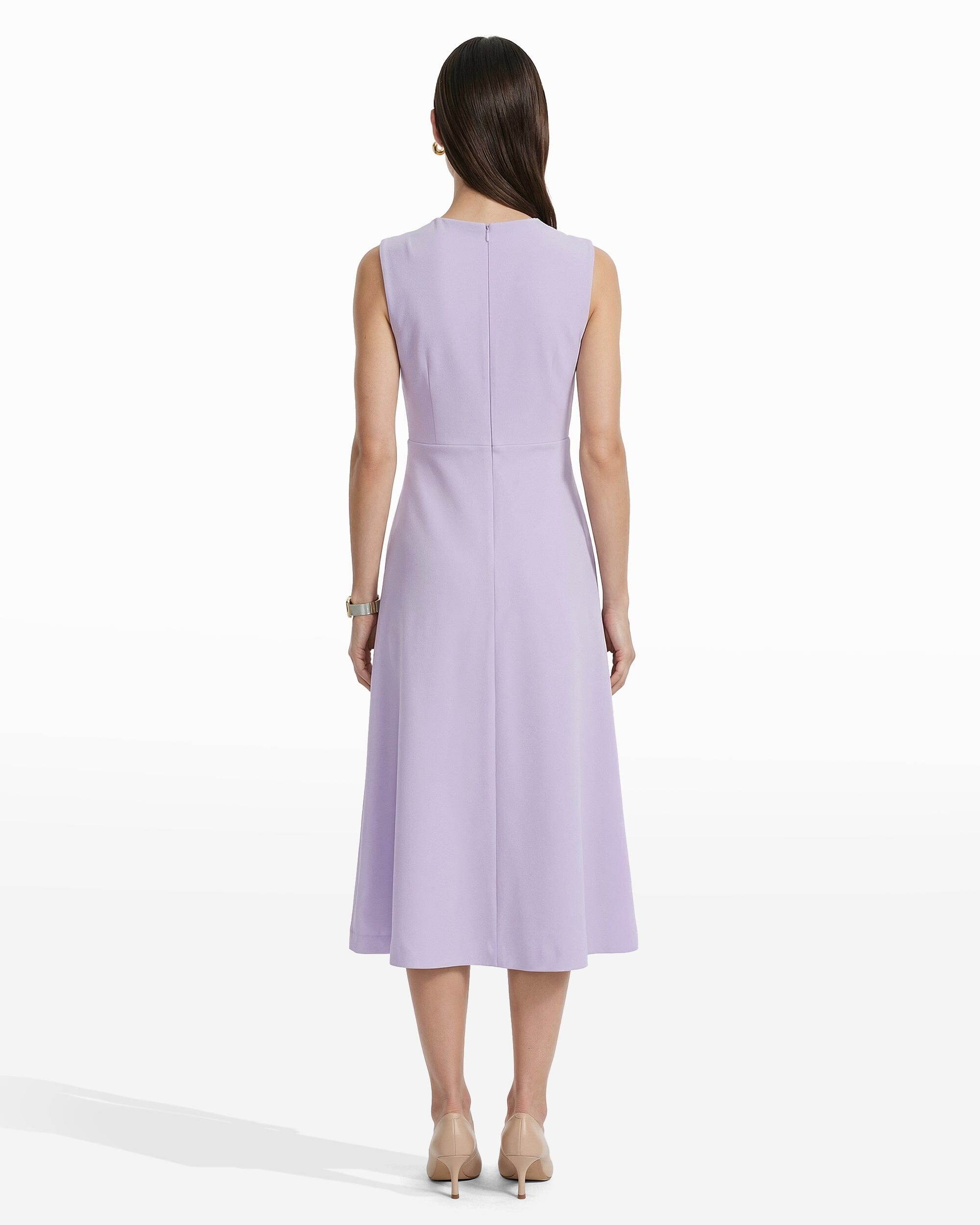 Anne Klein Twist Detail Front A-Line Silhouette Midi length Dress
