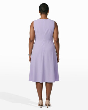 Anne Klein Plus Size Twist Detail Front A-line Silhouette Midi Length Dress