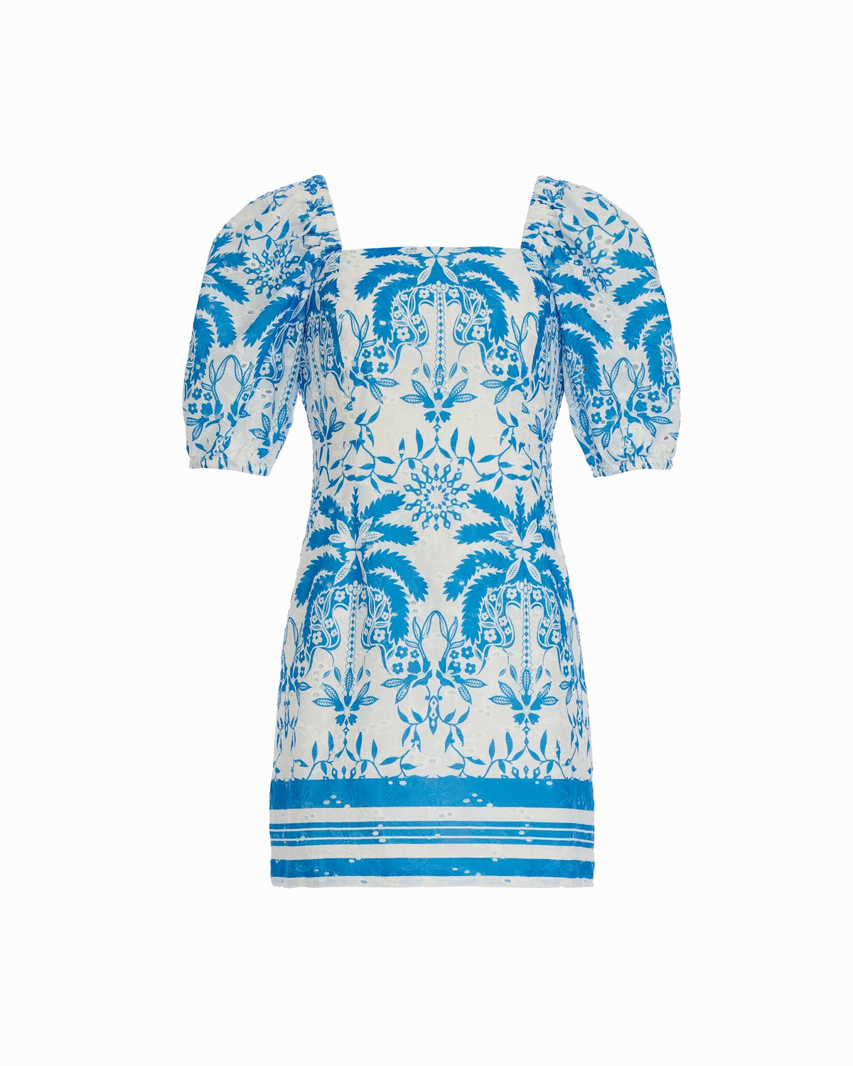 Anne Klein Square Neck Puff Sleeve Mini Dress