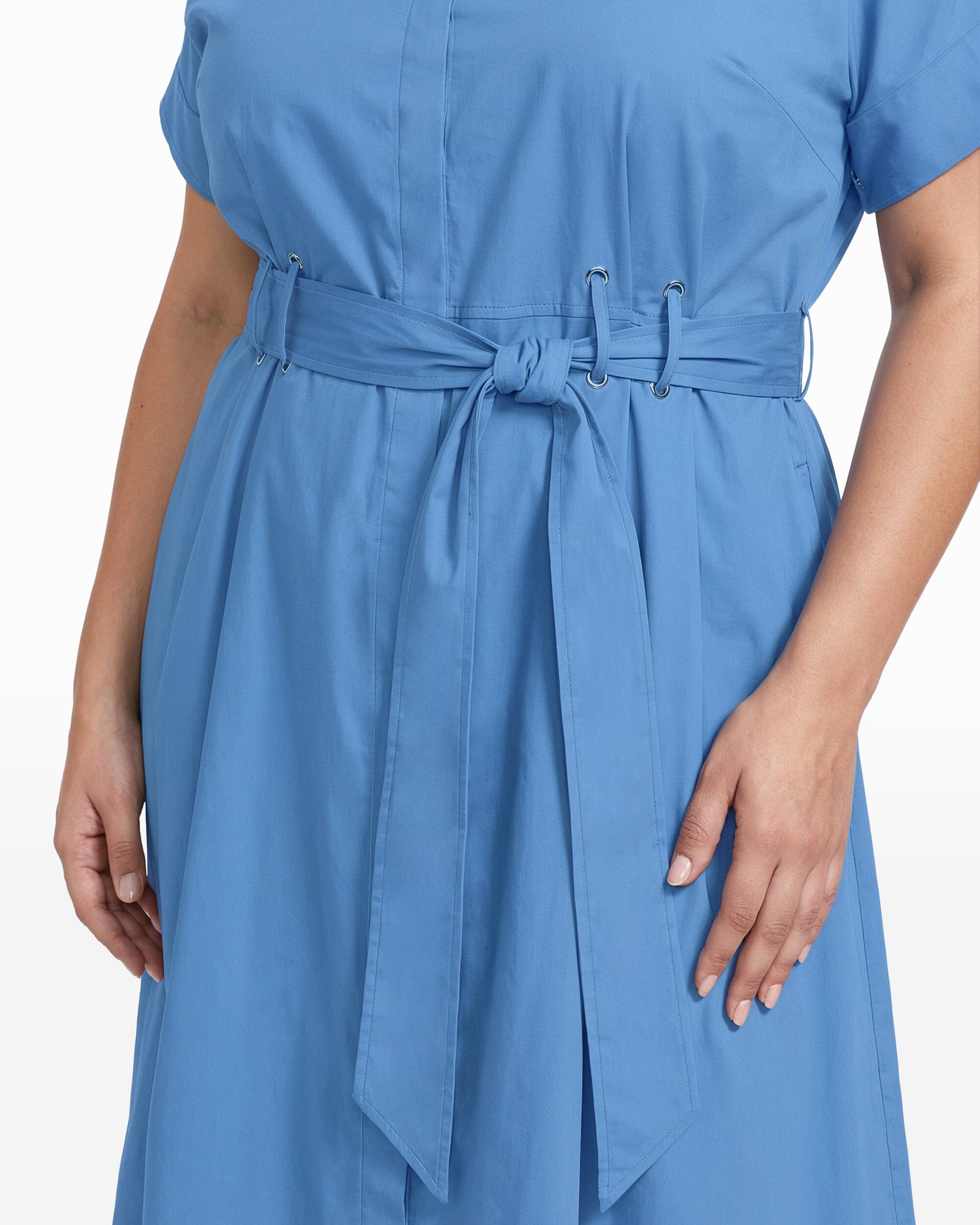 Anne Klein Plus Size Shirt Dress With Belt and Loop Detail