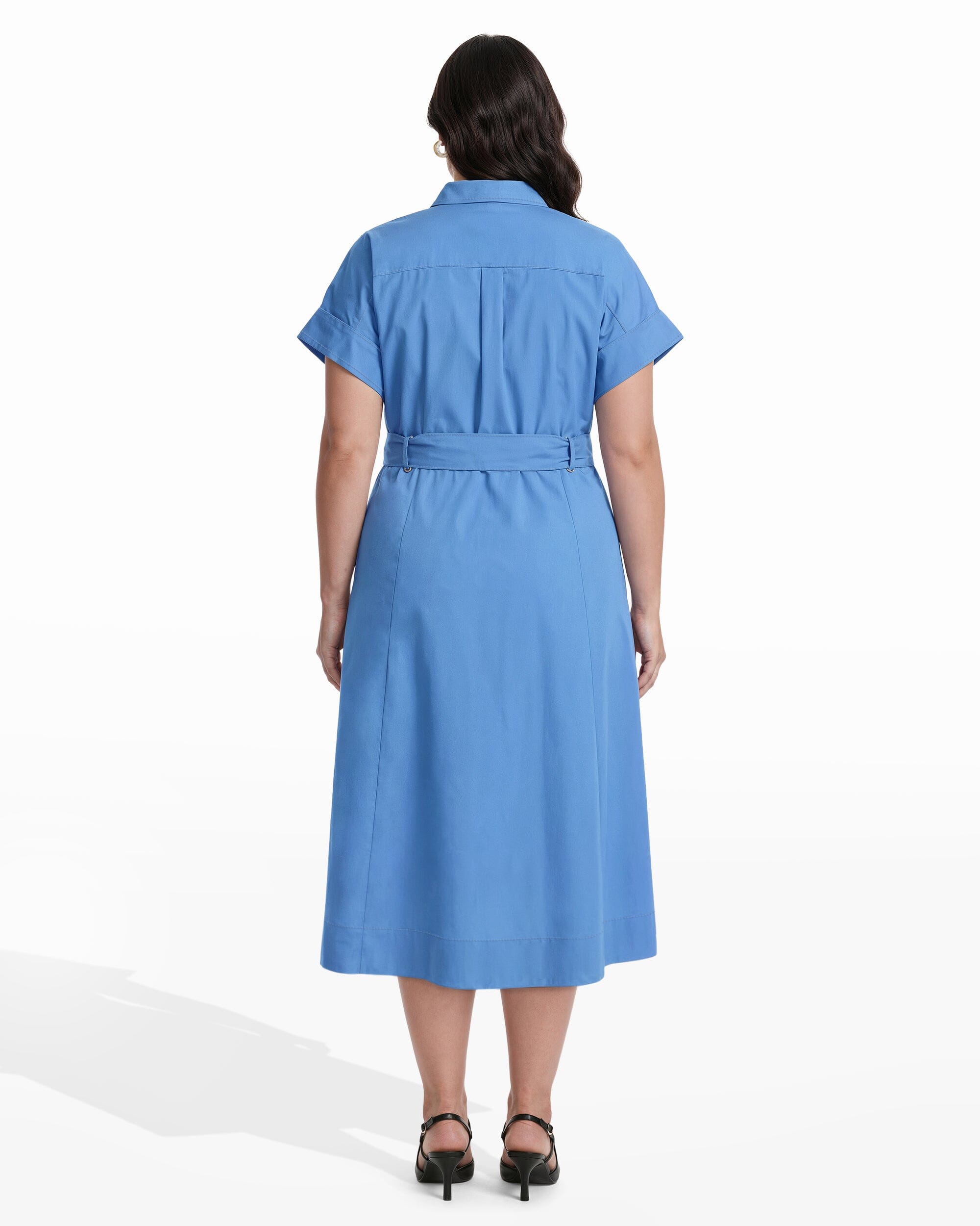 Anne Klein Plus Size Shirt Dress With Belt and Loop Detail