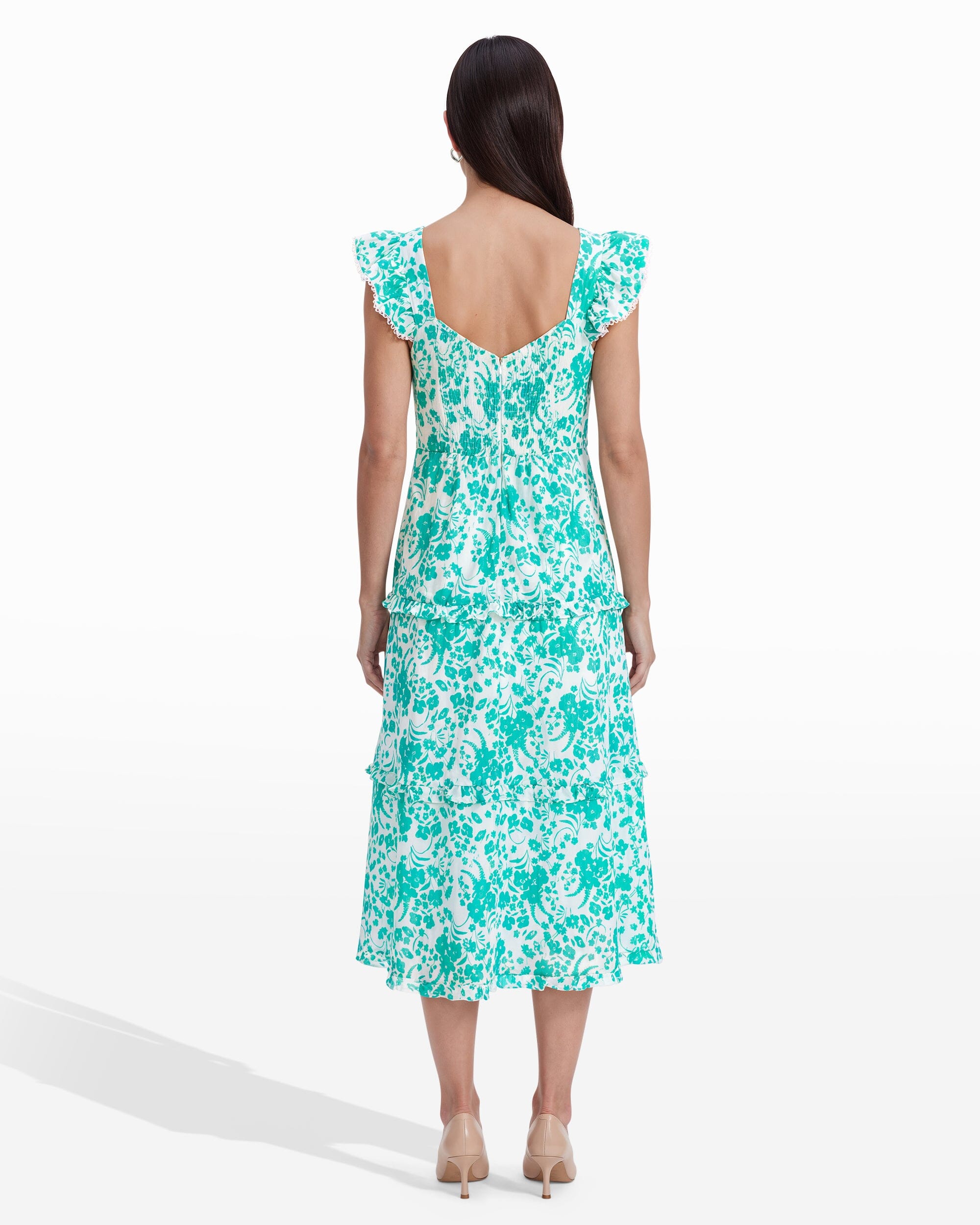 Anne Klein Ruffled Tiered construction Midi Length Dress