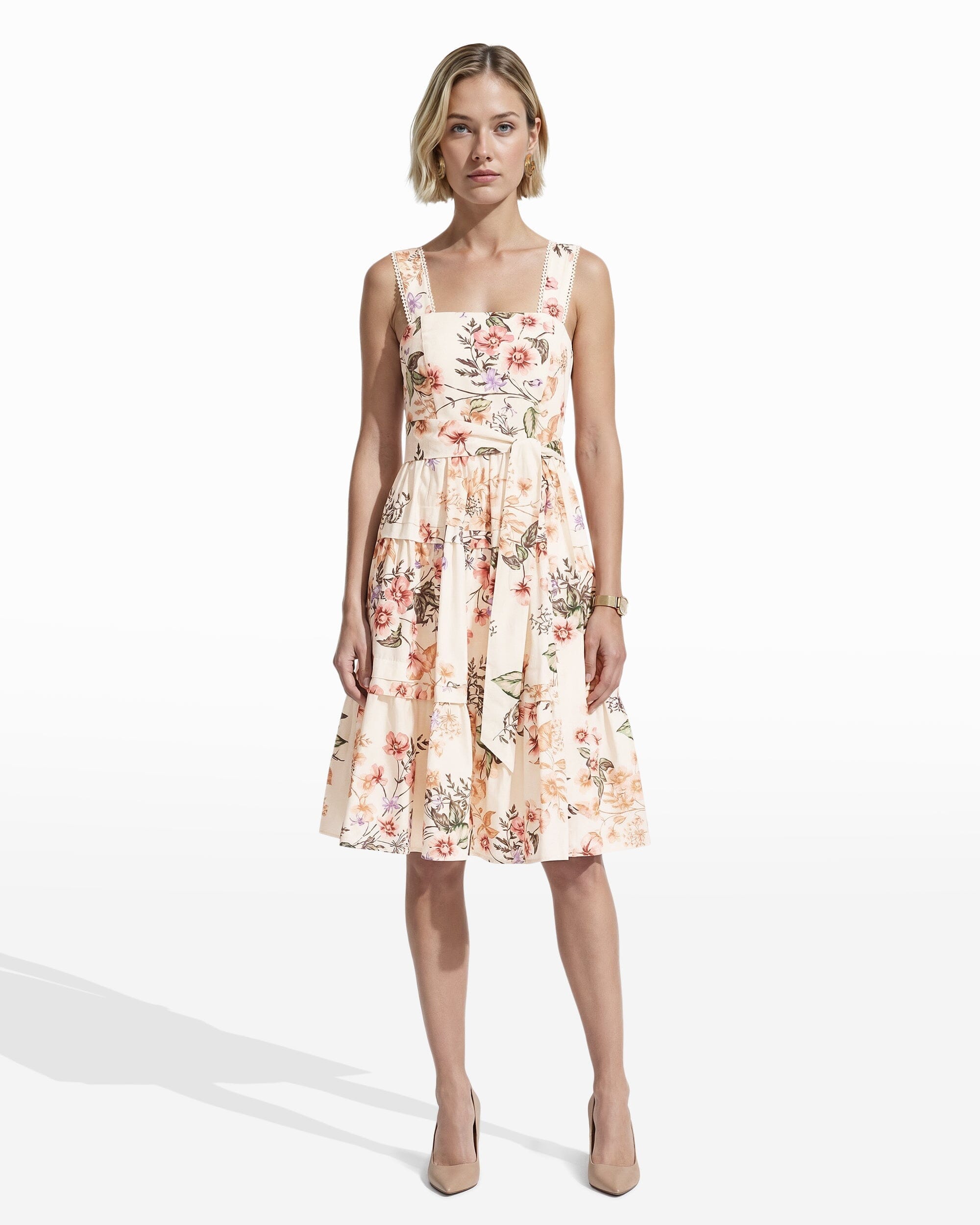 Anne Klein Tiered A-Line Classic Midi Dress Anne Klein Tiered A-Line Classic Midi Dress