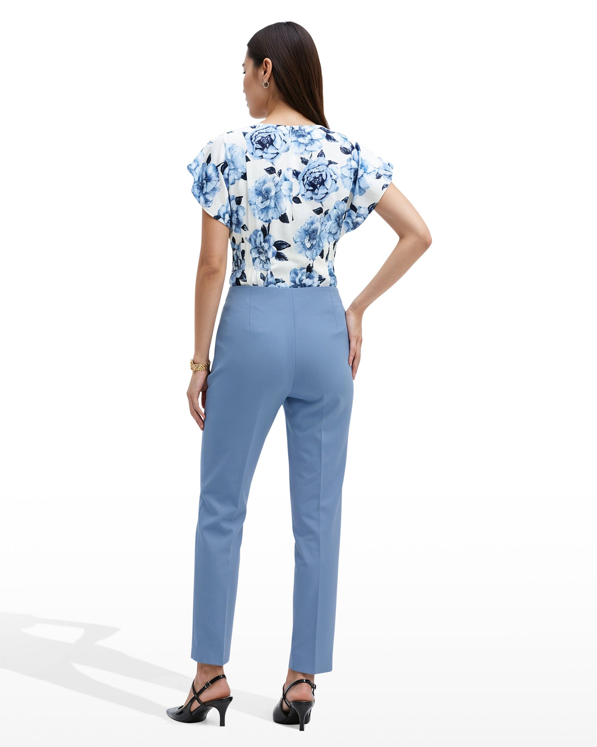 Anne Klein Straight Ankle Pull-On Hollywood Waist Pant