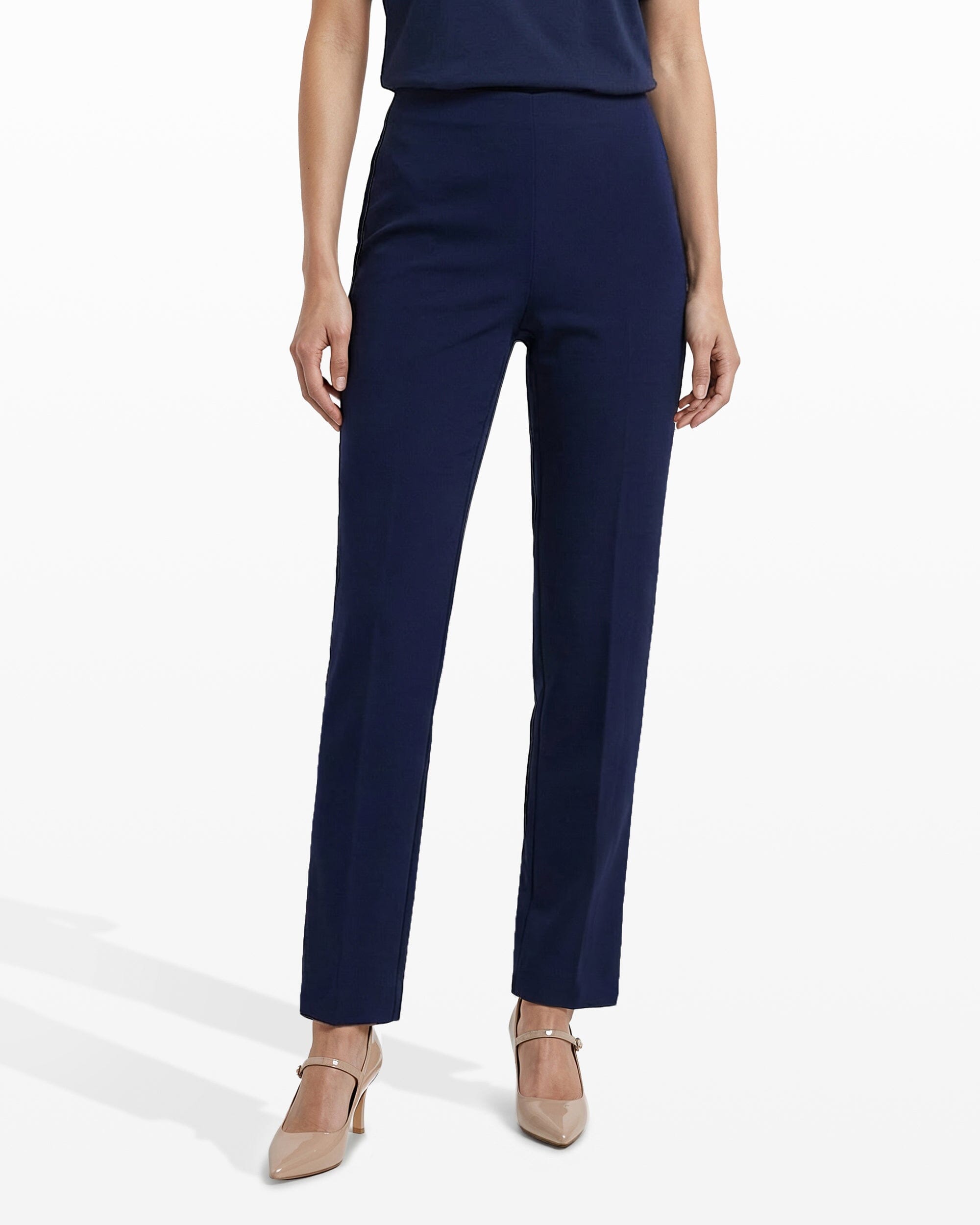 Anne Klein DISTANT MOUNTAIN Straight Ankle Pull-On Hollywood Waist Pant