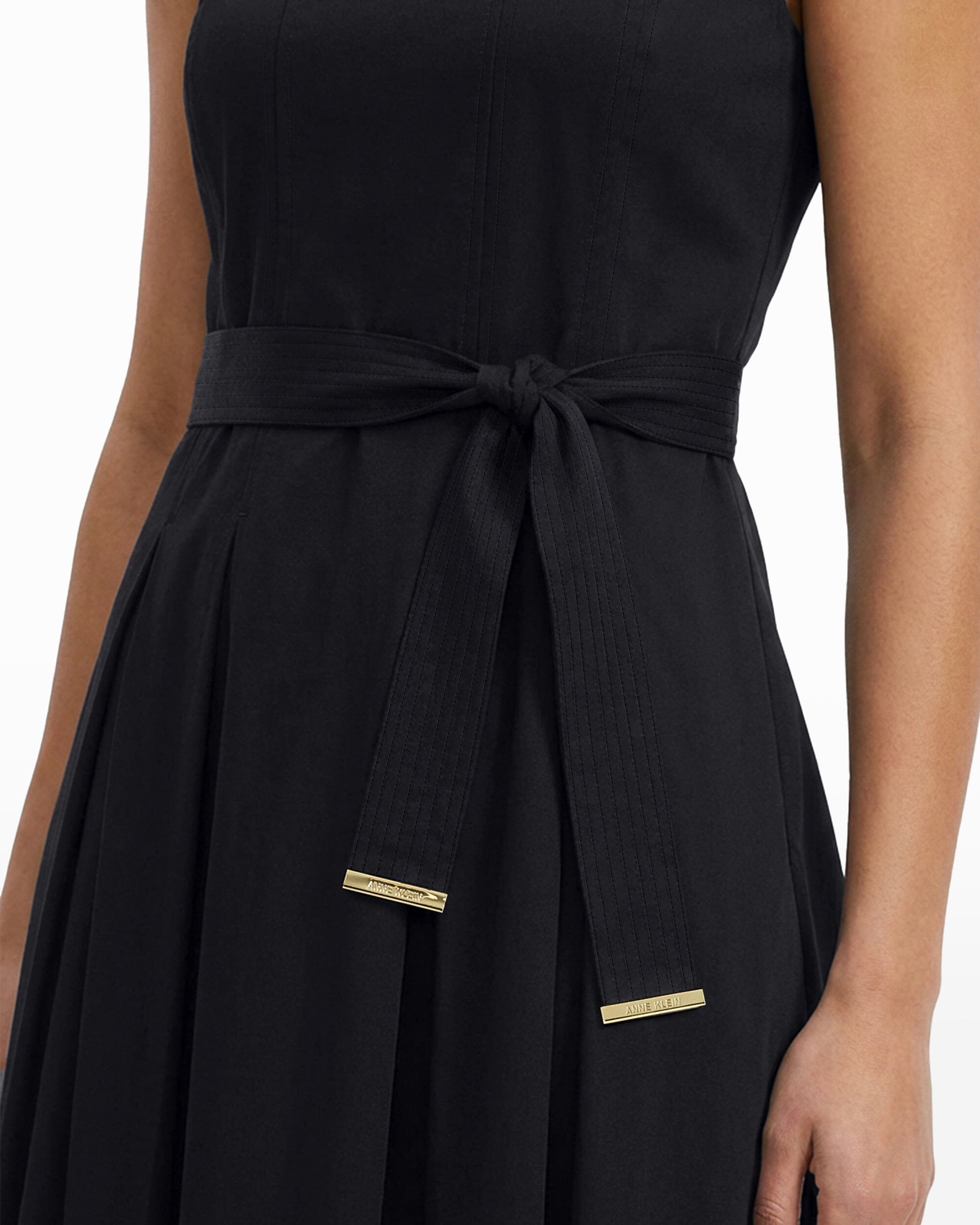 Anne Klein Paneled Bodice Jewel Neck Midi Length Dress