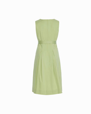 Anne Klein Plus Size Paneled Bodice Jewel Neck Midi length Dress