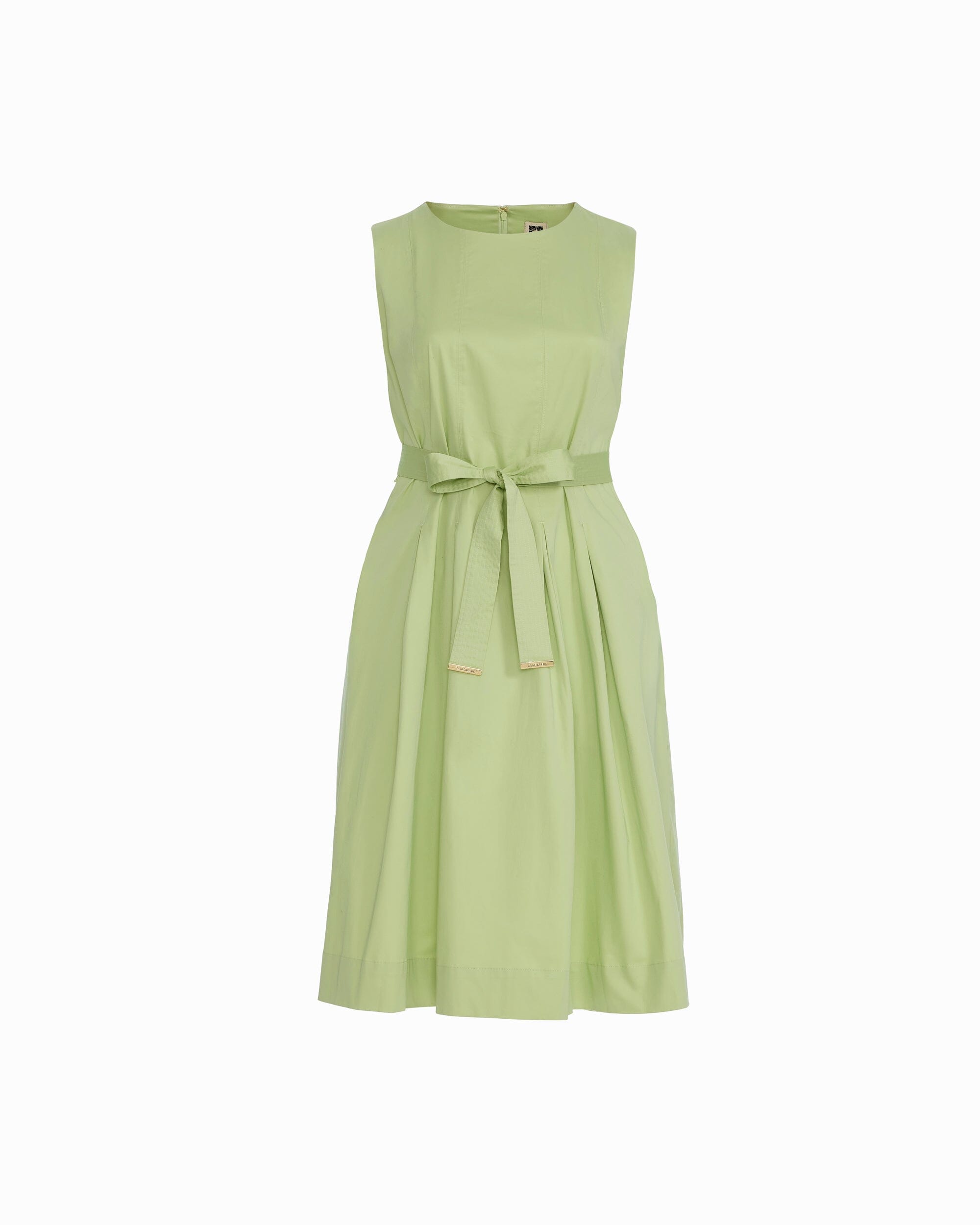 Anne Klein COOL SAGE Plus Size Paneled Bodice Jewel Neck Midi length Dress