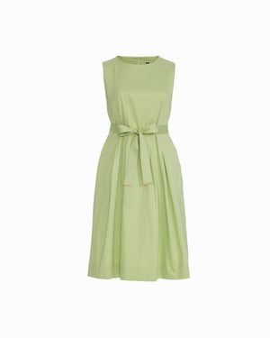 Anne Klein COOL SAGE Plus Size Paneled Bodice Jewel Neck Midi length Dress