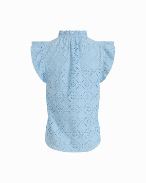 Anne Klein Petite V-Neck Blouse with Flutter Sleeves