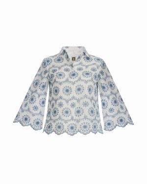 Anne Klein Plus Size Button-Front Shirt with Scallop Hem