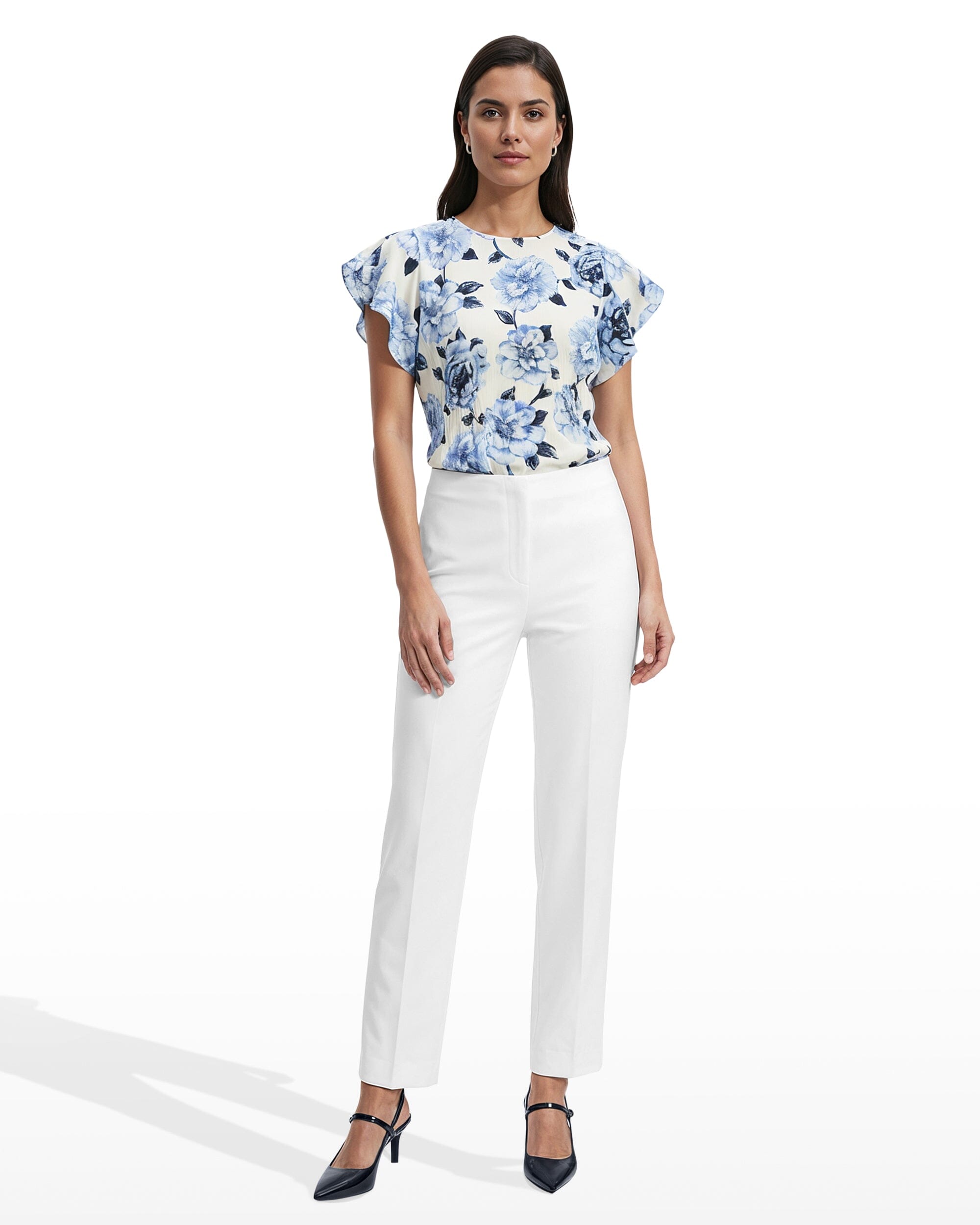 Anne Klein Straight Ankle Pull-On Hollywood Waist Pant