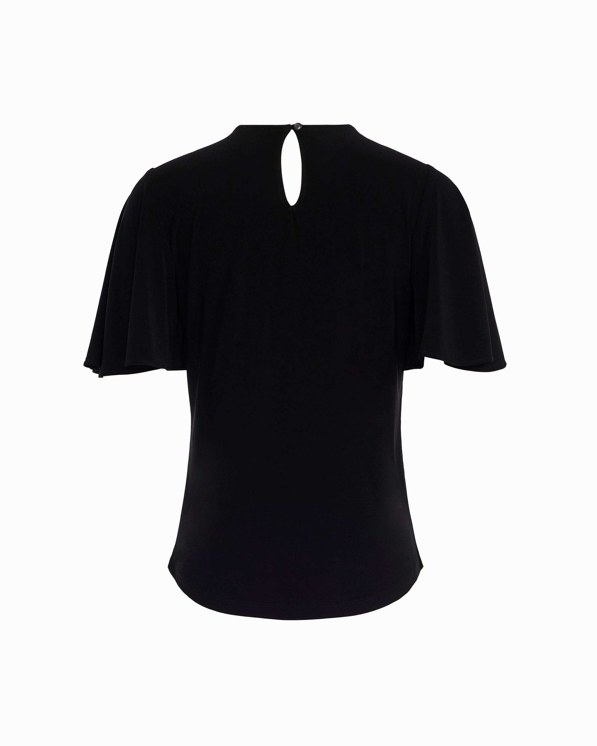 Anne Klein Pleated Neckline Bell Sleeve Top