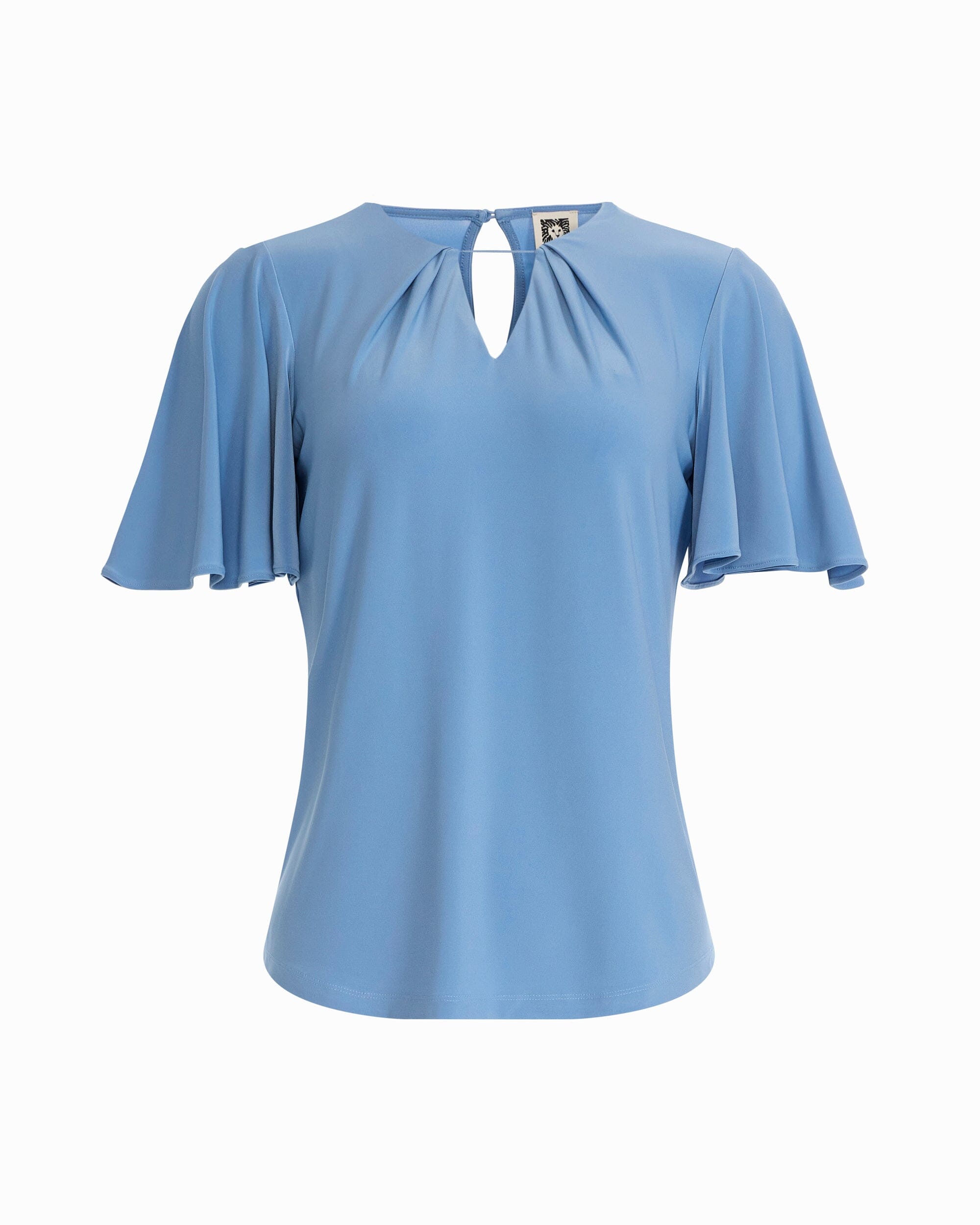Anne Klein LAGOON Pleated Neckline Bell Sleeve Top