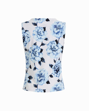 Anne Klein Plus Size Asymmetrical Pleated Neckline Shell Top