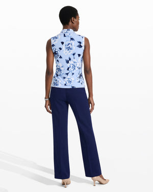 Anne Klein Triple Pleat V-Neck Sleeveless Knit Top