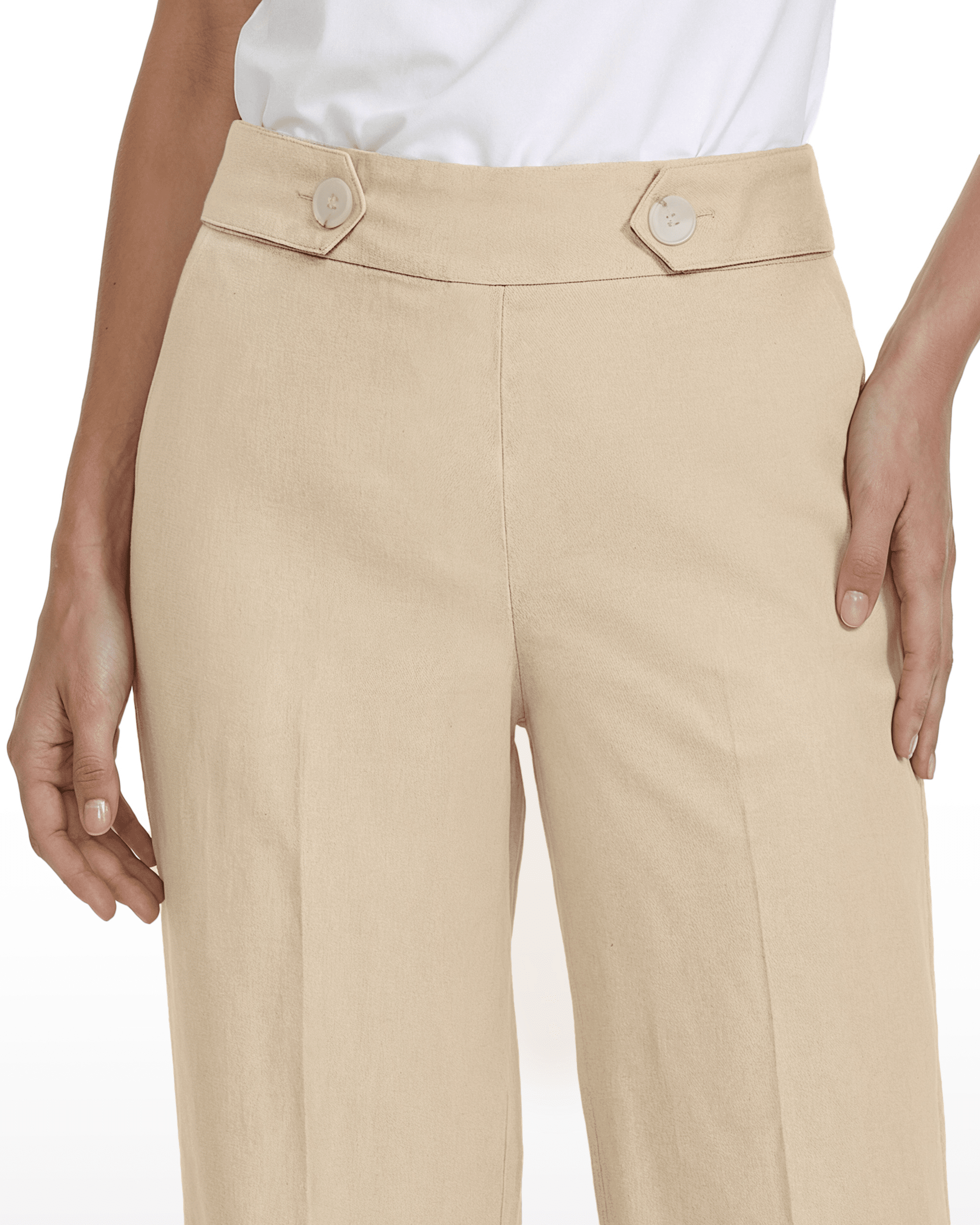 Anne Klein High-Rise Pull-On Wide Leg Pants Waistband Detail