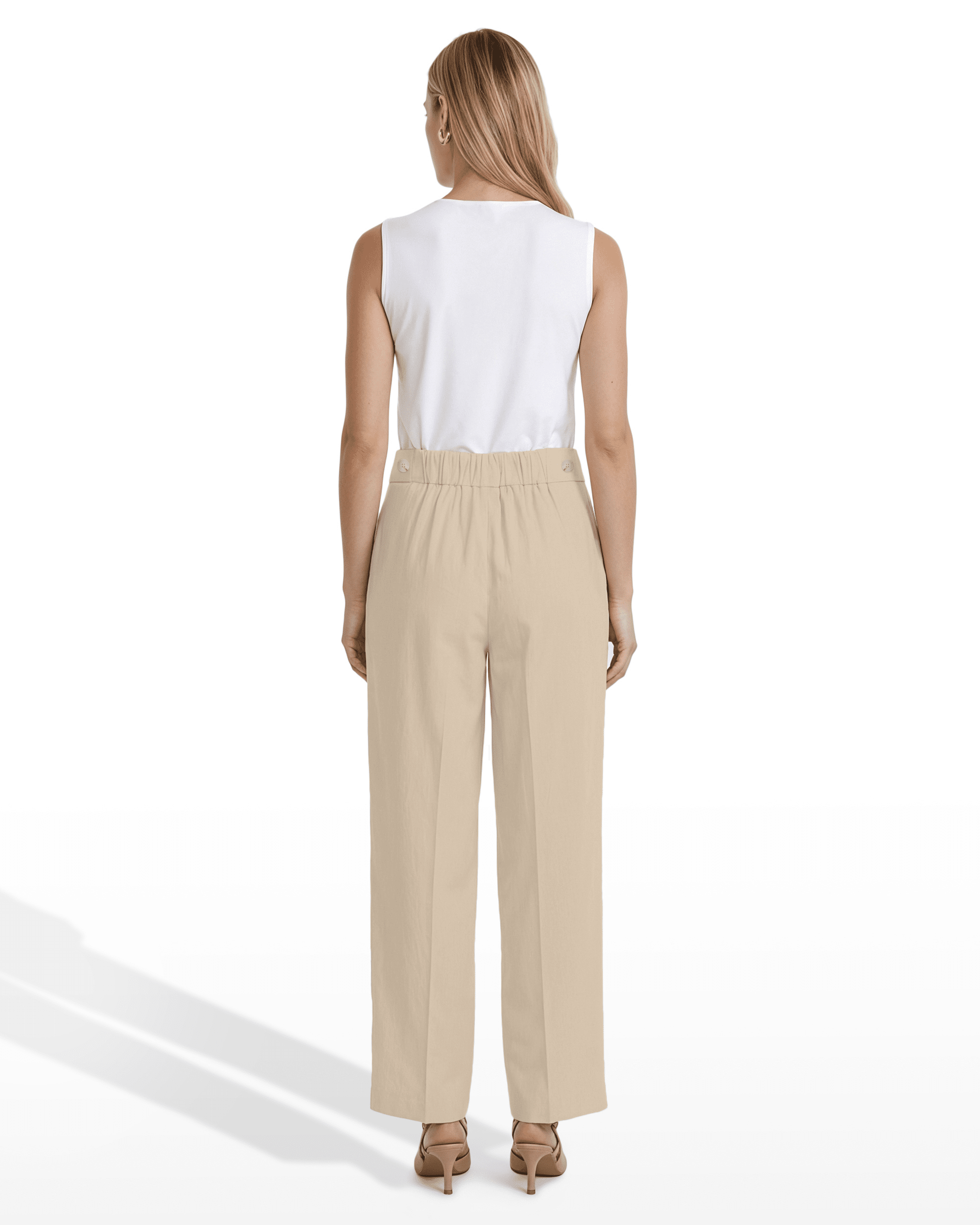 Anne Klein High-Rise Pull-On Wide Leg Pants Waistband Detail