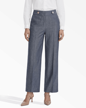 Anne Klein High-Rise Pull-On Wide Leg Pants Waistband Detail