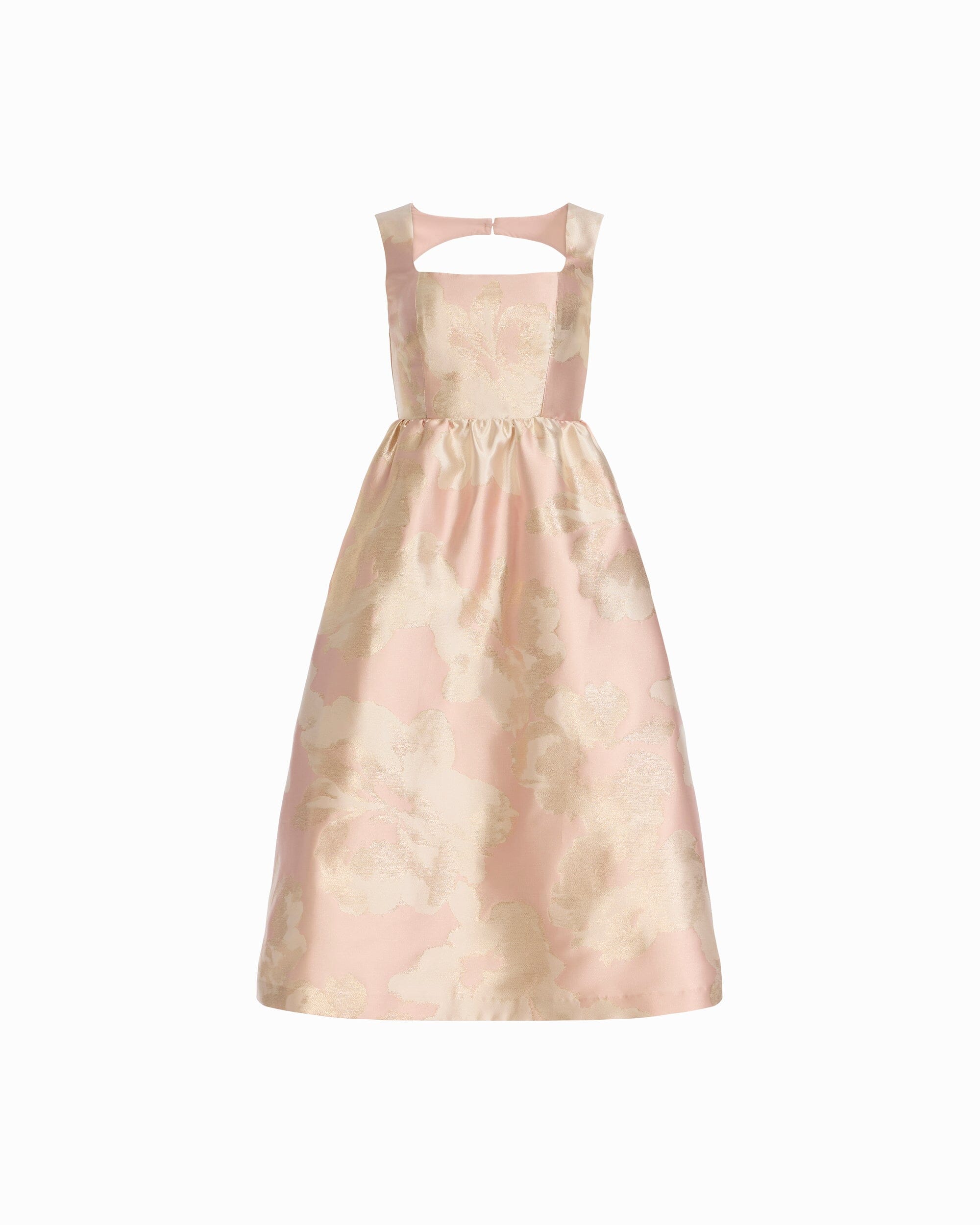 Anne Klein BLOSSOM MULTI Square Neck A-line silhouette Midi length Dress with Open Back