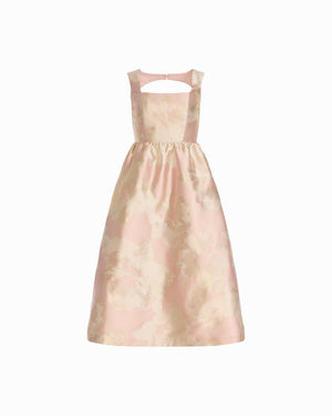 Anne Klein BLOSSOM MULTI Square Neck A-line silhouette Midi length Dress with Open Back