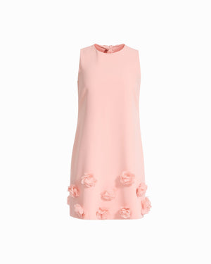Anne Klein BLOSSOM Sleeveless Shift silhouette Dress with Rosette Detail