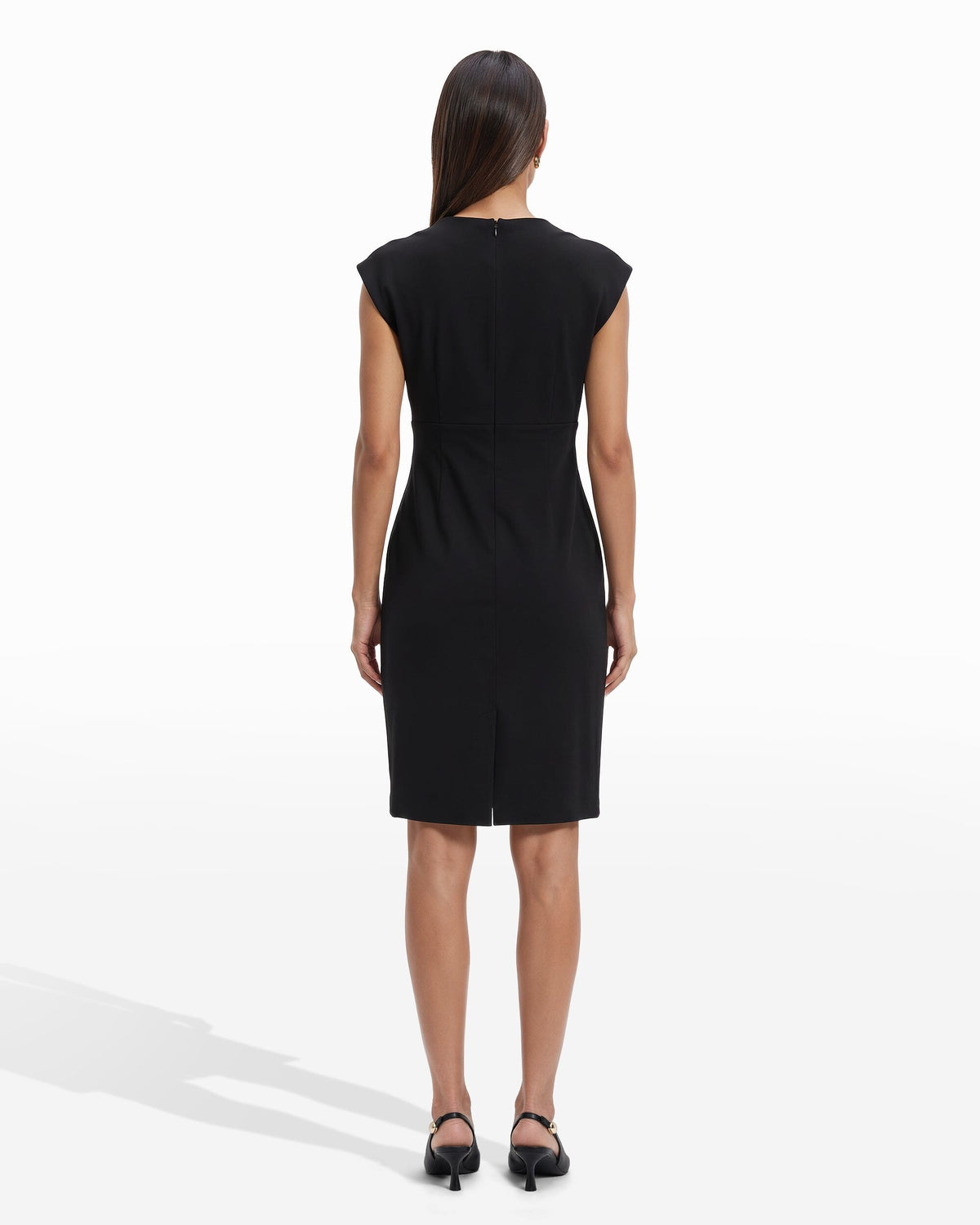 Pleated Bodice Sheath Dress