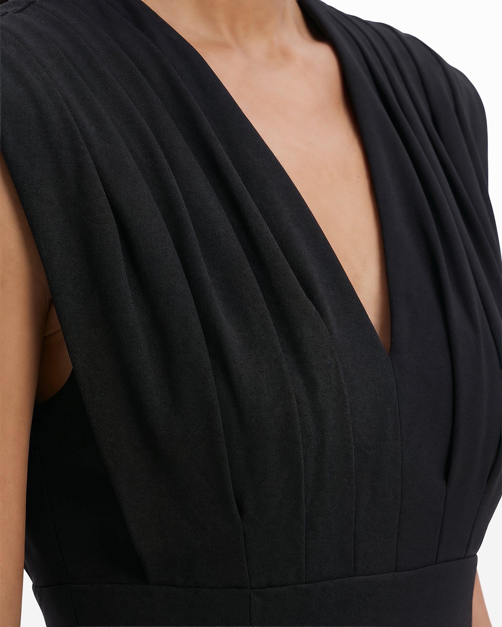 Anne Klein Pleated Bodice Sheath Silhouette Dress