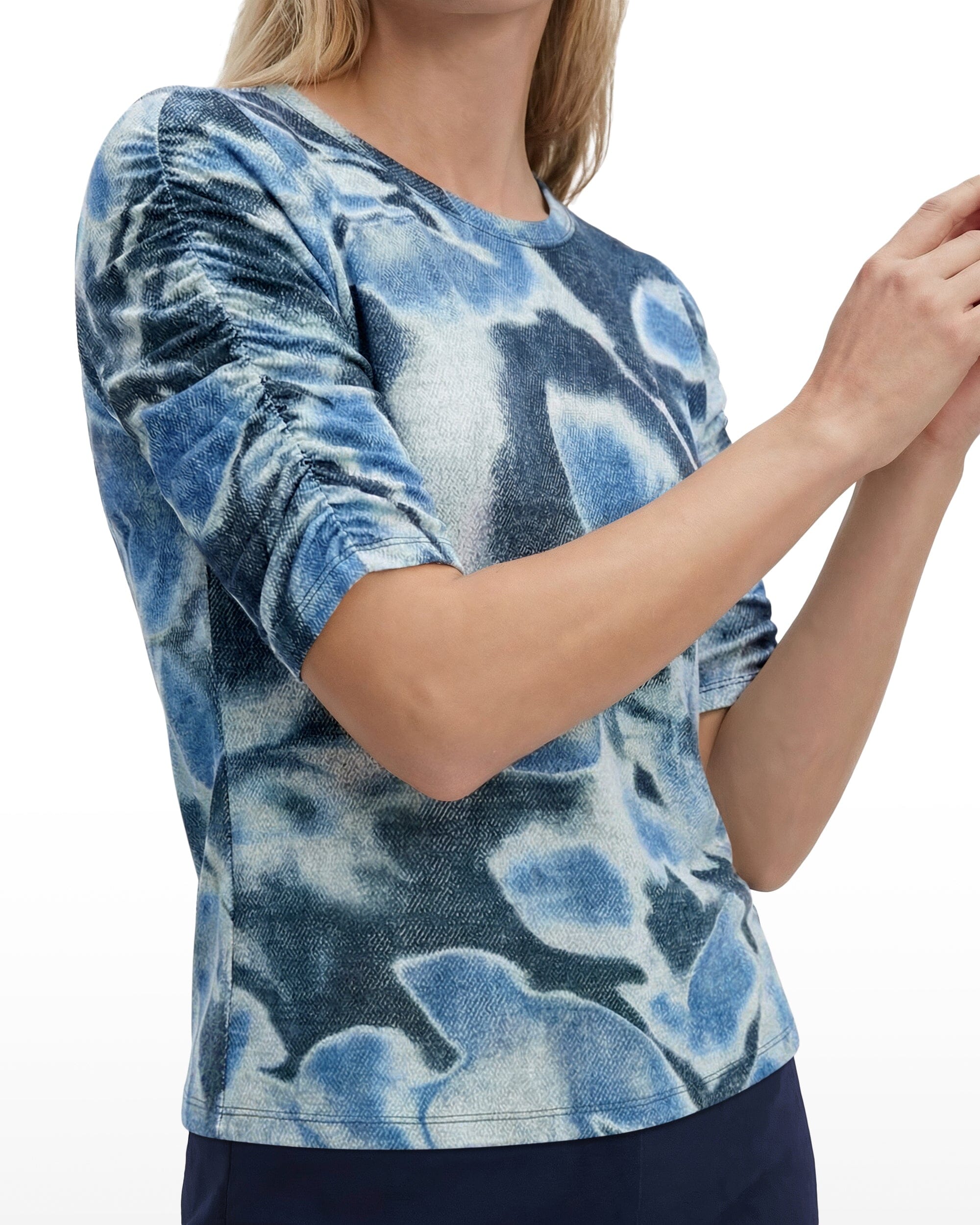 Anne Klein Elbow Ruched Sleeve Top