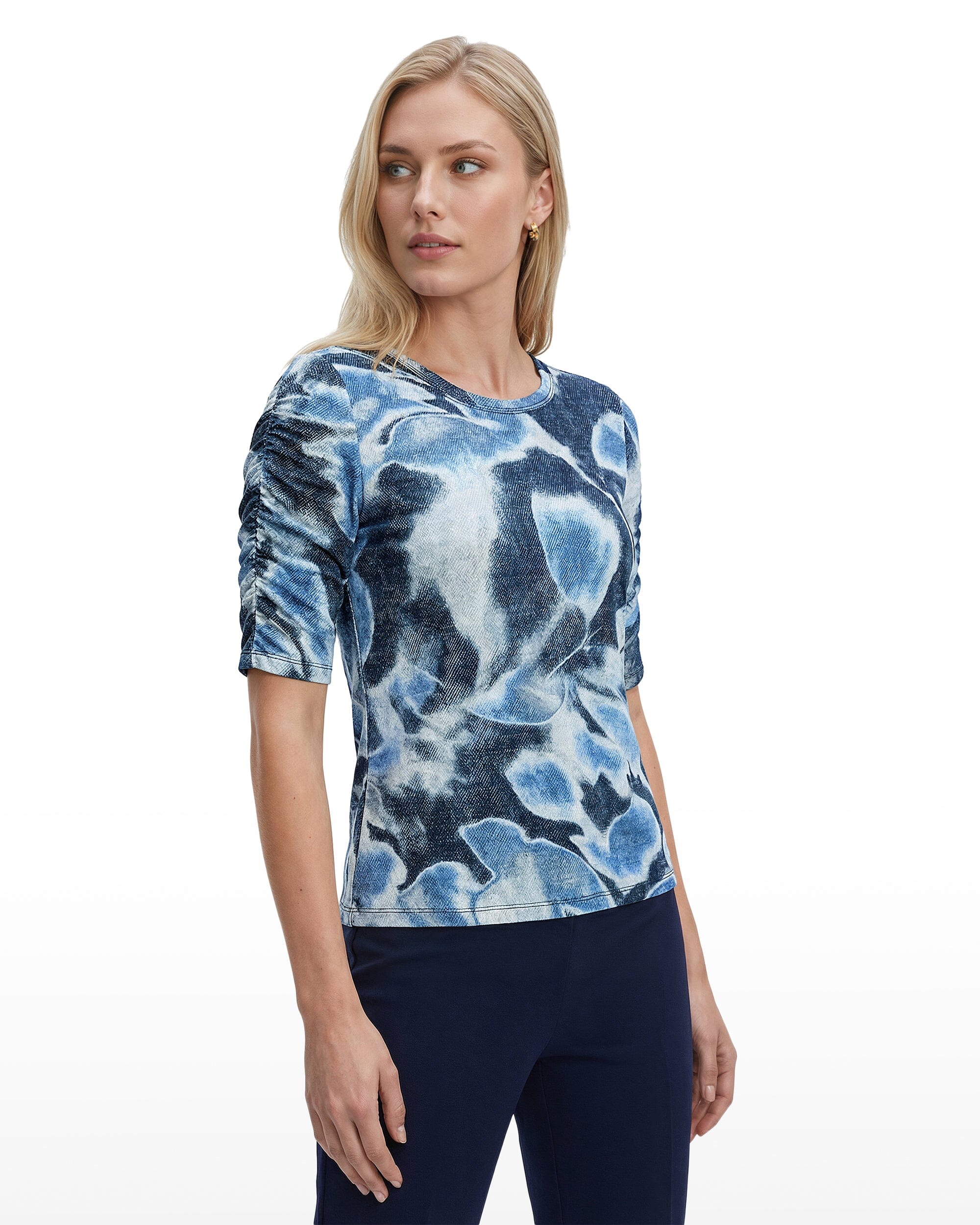 Anne Klein Elbow Ruched Sleeve Top