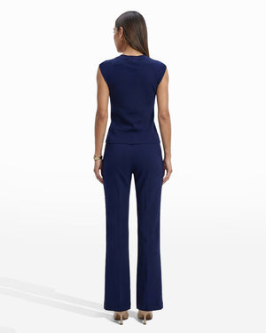 Anne Klein Round V-Neck Full Needle Tank Top