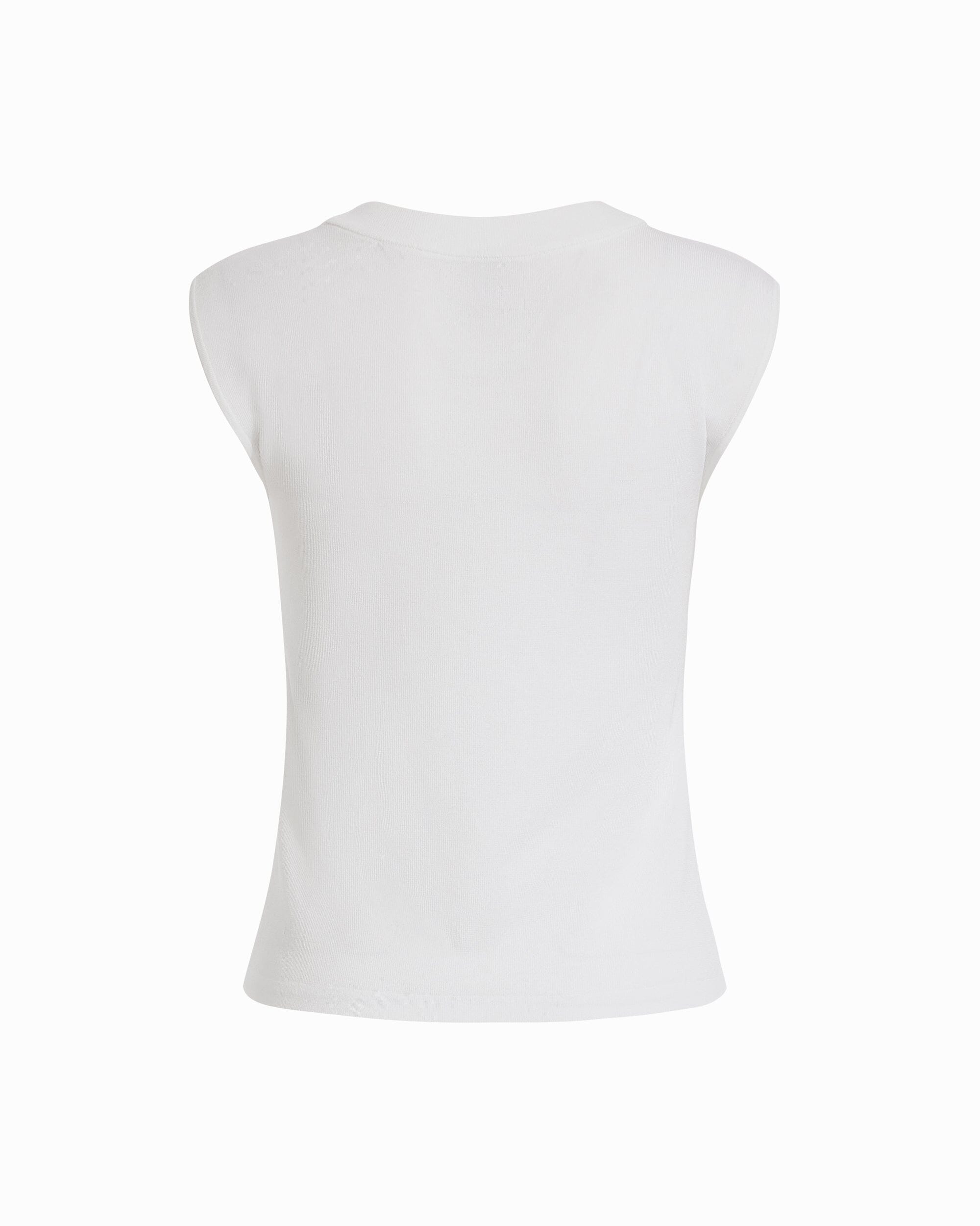 Anne Klein Round V-Neck Full Needle Tank Top