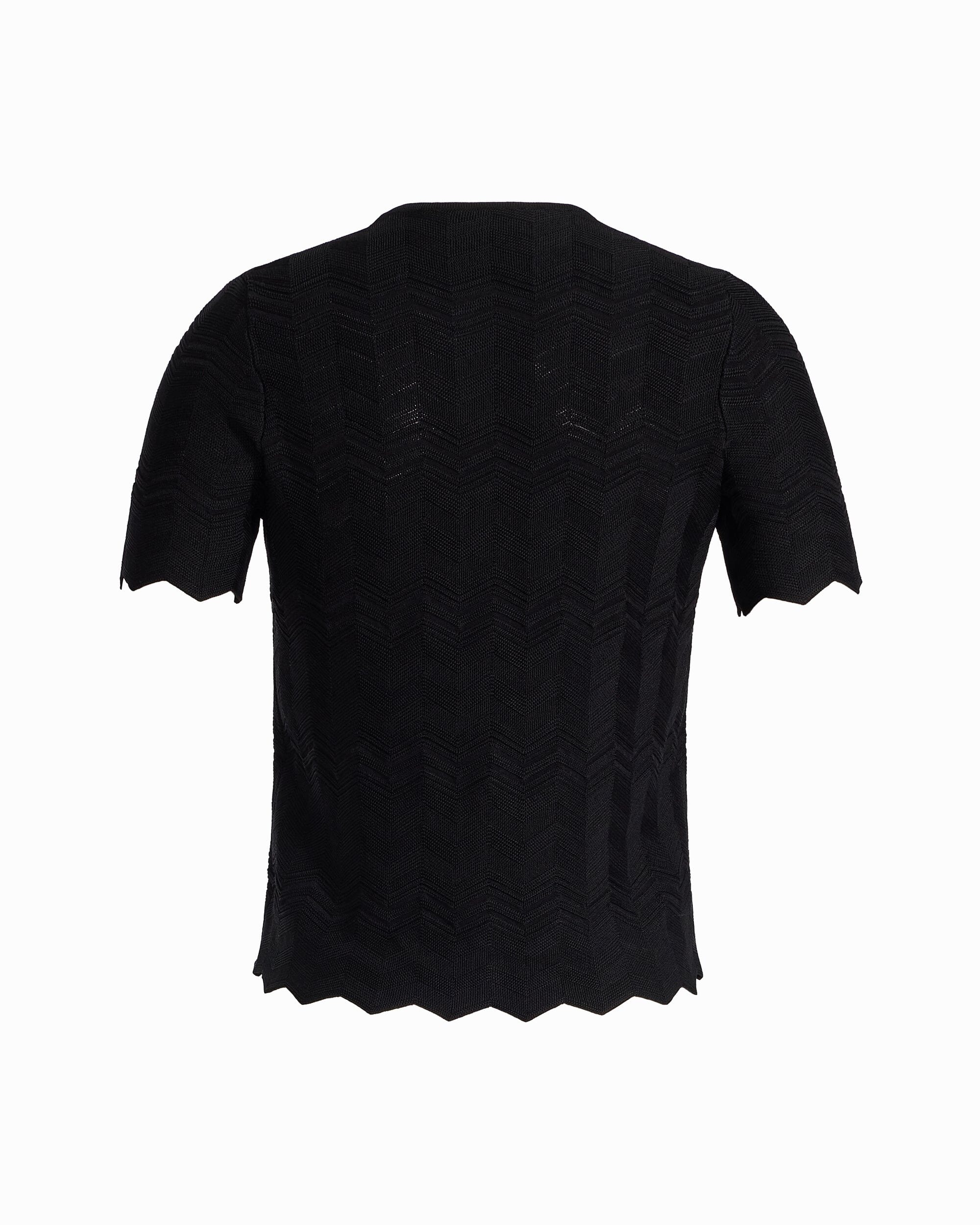 Anne Klein Button Front Zigzag Pointelle Cardigan