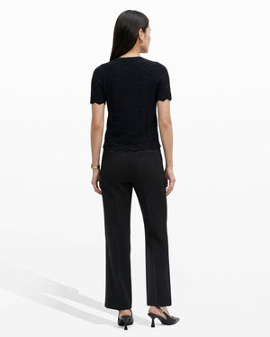 Anne Klein Button Front Zigzag Pointelle Cardigan