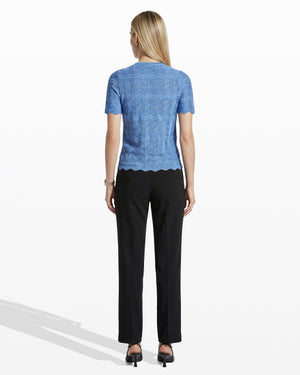 Anne Klein Button Front Zigzag Pointelle Cardigan