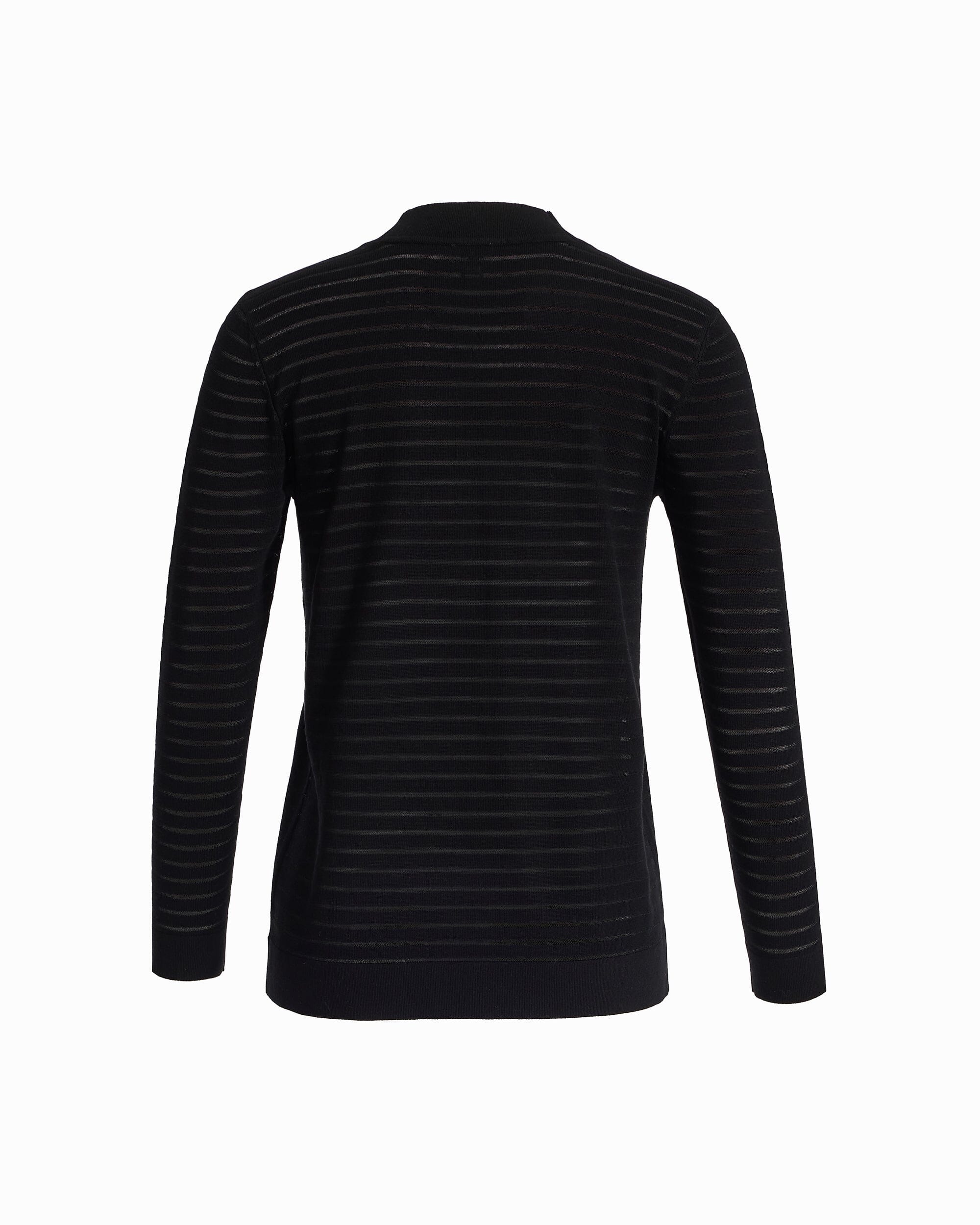 Anne Klein Sheer Stripe Open Front Cardigan