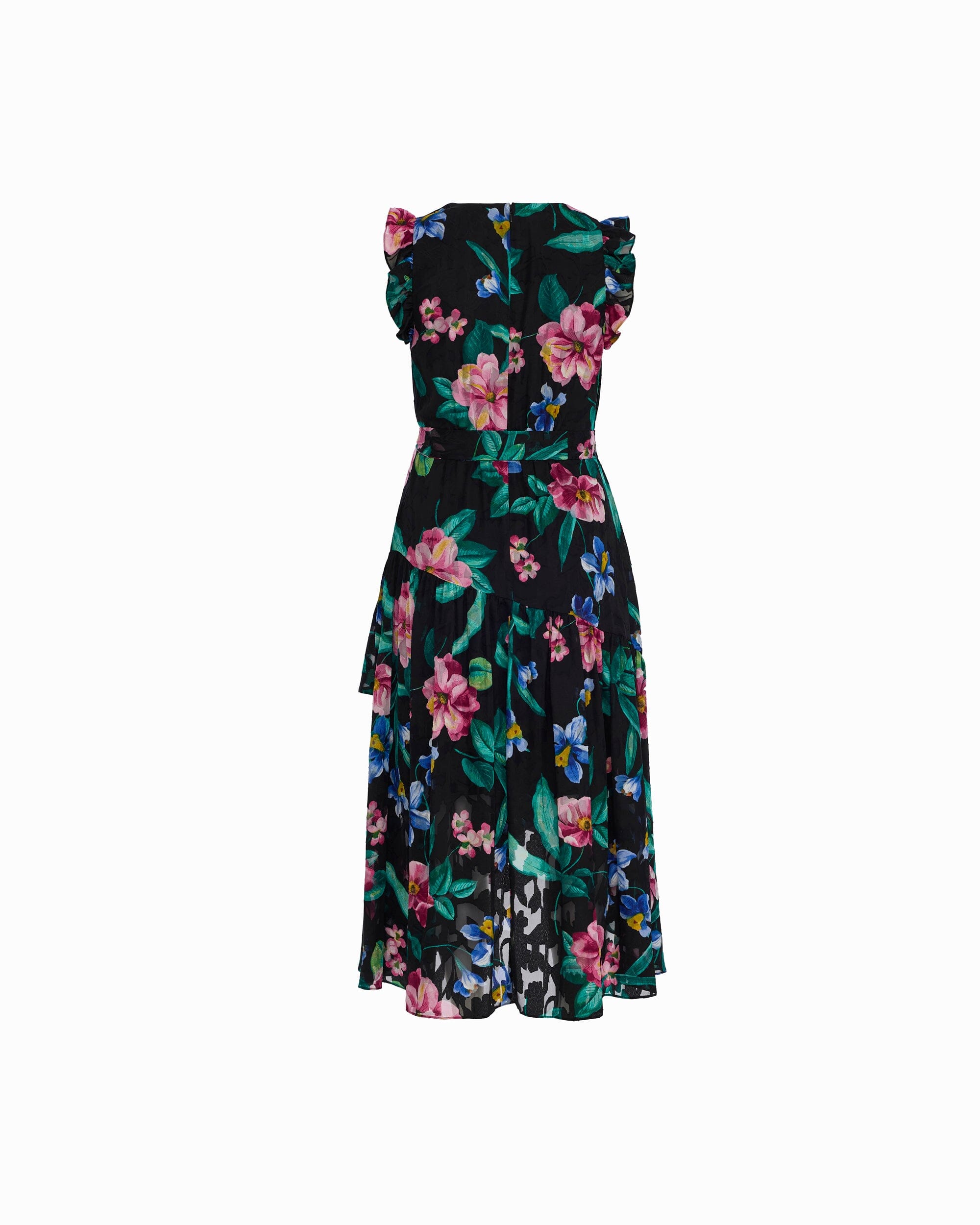 Anne Klein Plus Size High-Low Hem Wrap Dress with Ruffle Detail Sleeves
