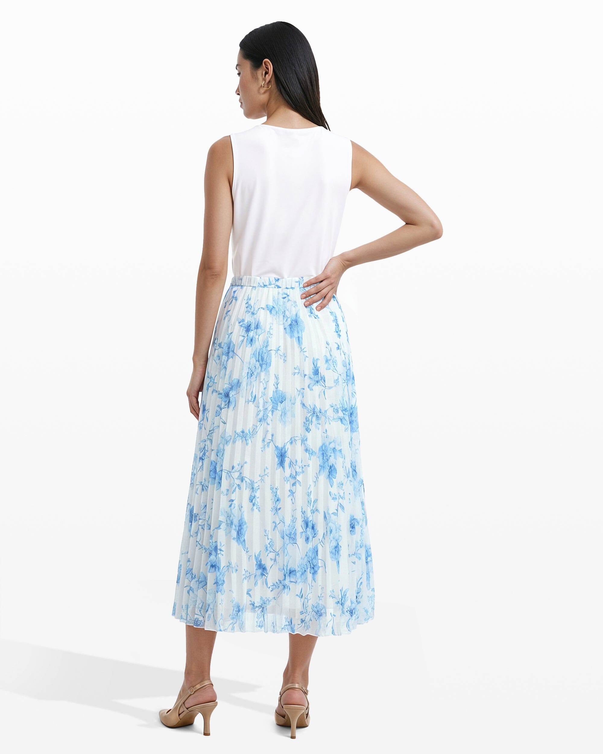 Anne Klein Pleated Lined Skirt