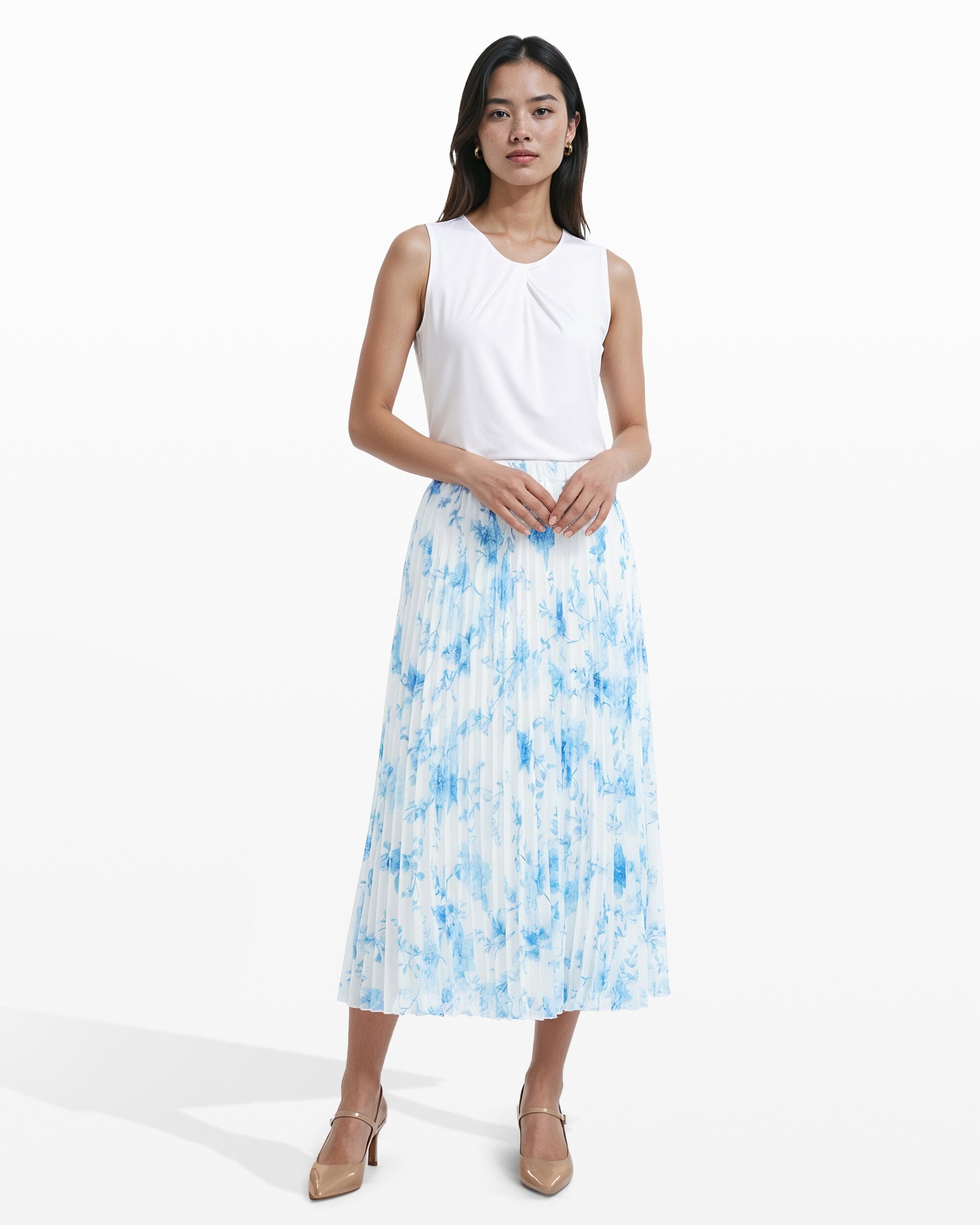 Anne Klein Pleated Lined Skirt