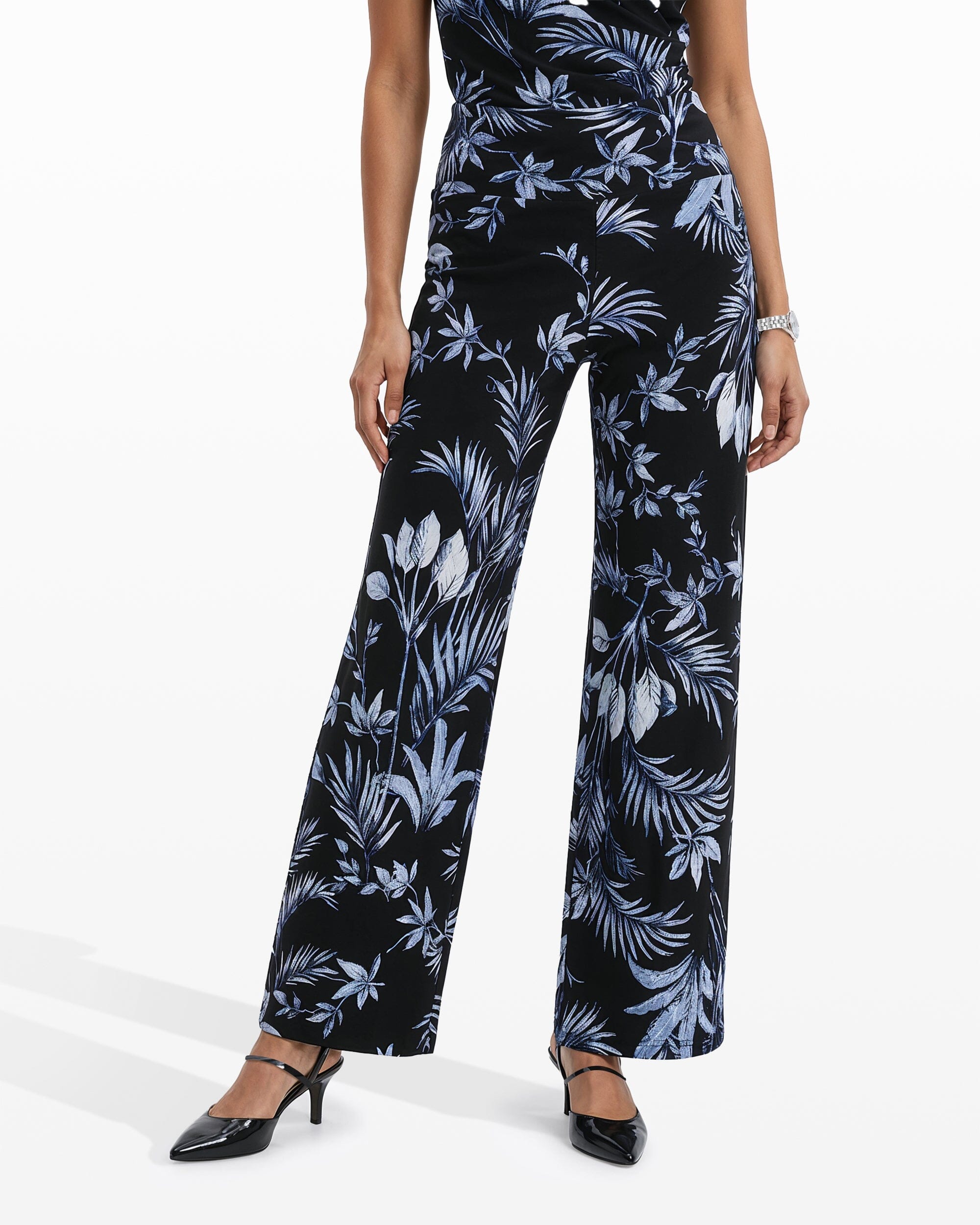 Anne Klein Wide-Leg Palazzo Pant with High-Rise Wide Waistband