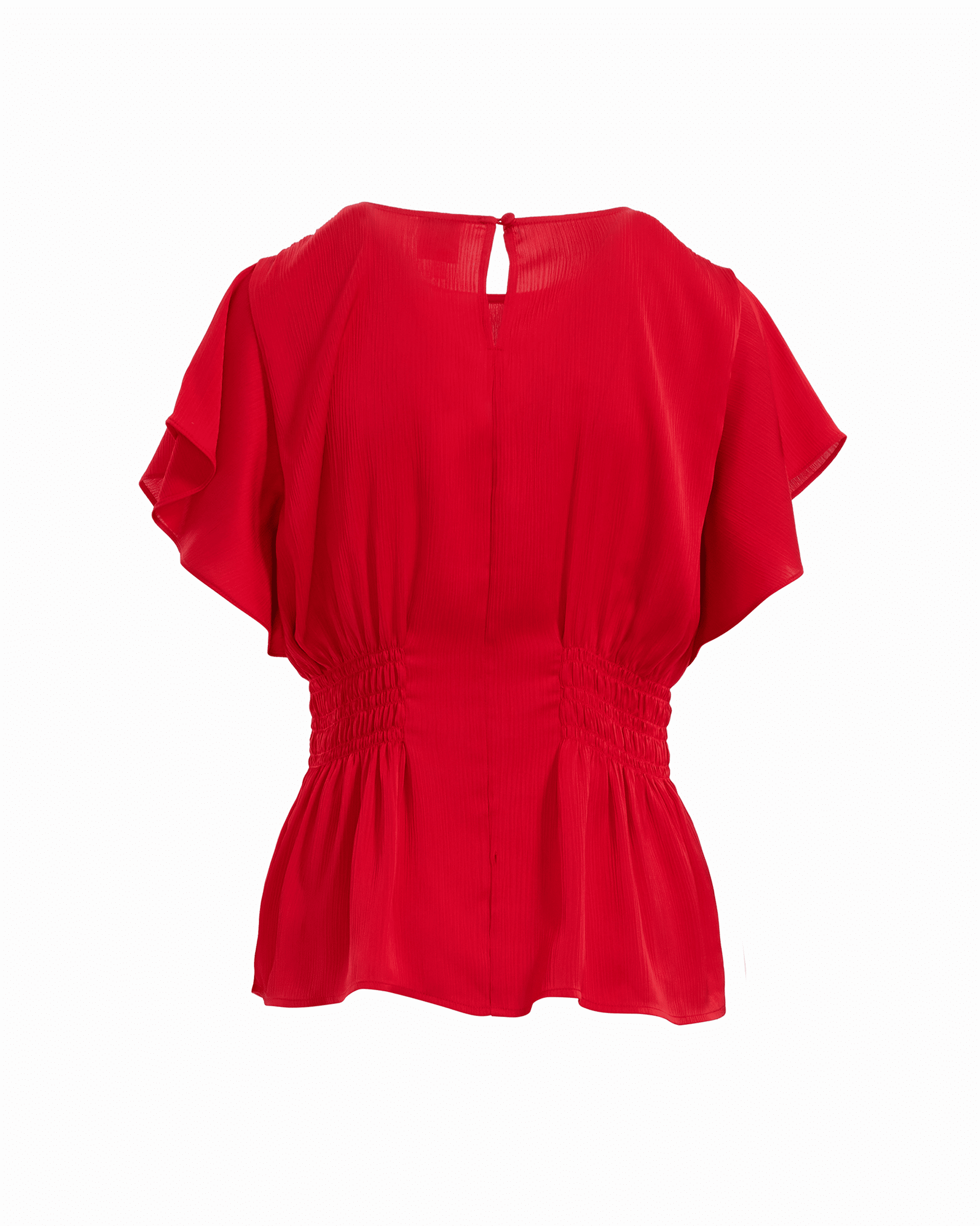 Anne Klein Petite Smocked Waist Flutter Sleeve Blouse